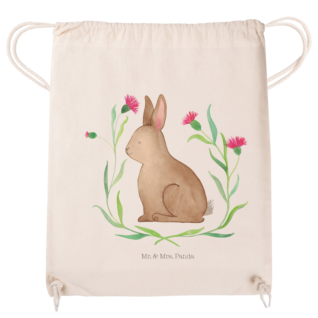 Sportbeutel Hase sitzend Turnbeutel, Beutel, Sporttasche, Tasche, Stoffbeutel, Ostern, Osterhase, Ostergeschenke, Osternest, Osterdeko, Geschenk zu Ostern, Frohe Ostern, Ostergrüße, Osterblume, Liebe, Grüße, Hase, Kaninchen
