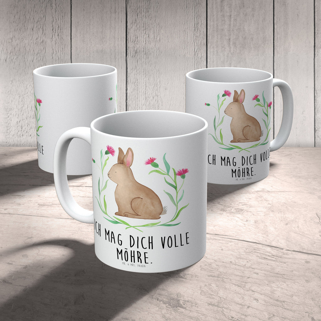 Tasse Hase sitzend Ostern, Frohe Ostern, Ostergrüße, Osterblume, Liebe, Grüße, Osterhase, Hase, Kaninchen Becher, Kaffeetasse, Kaffeebecher, Tee, Frühstück, Büro  Ostern, Osterhase, Ostergeschenke, Osternest, Osterdeko, Geschenk zu Ostern