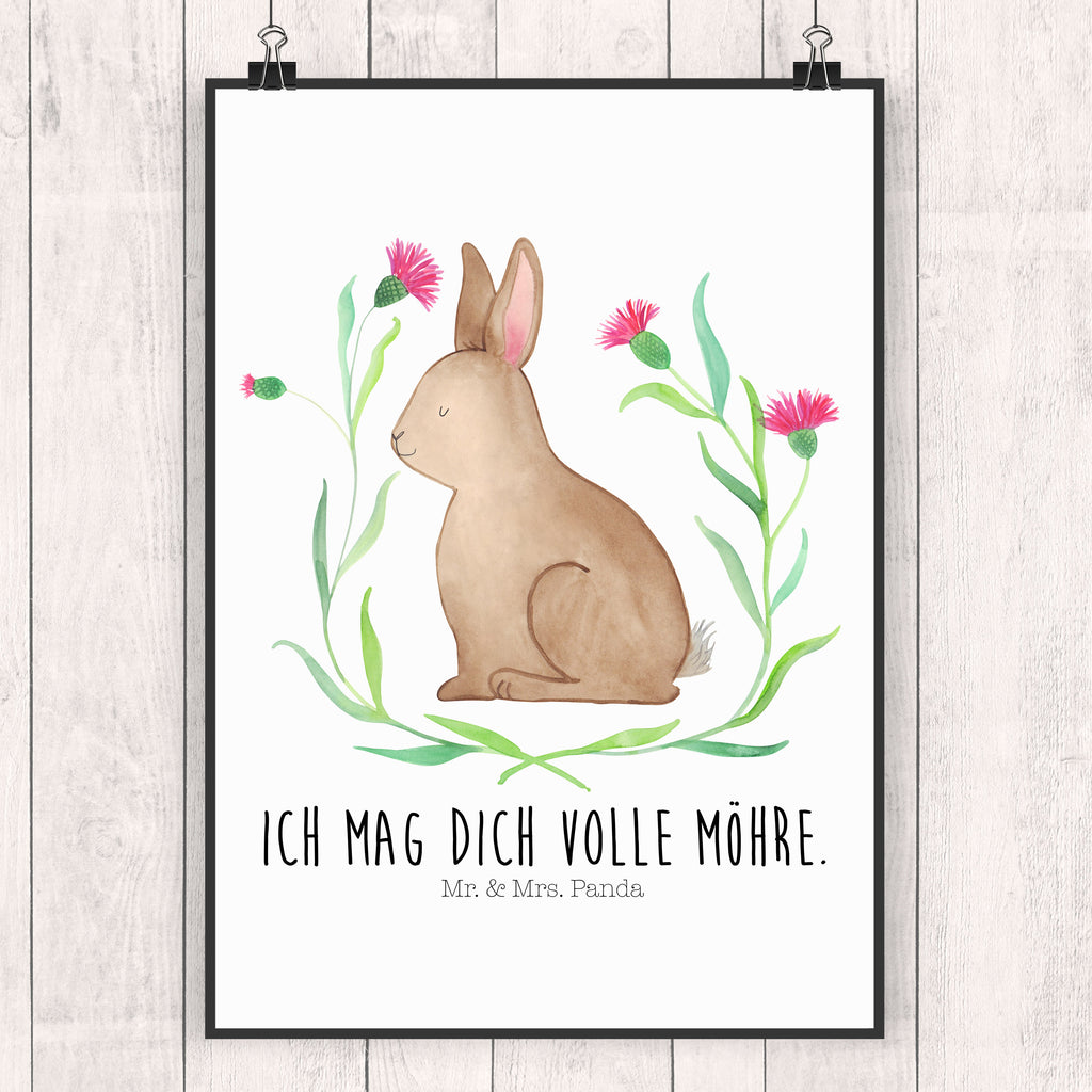 Poster Hase sitzend Poster, Wandposter, Bild, Wanddeko, Küchenposter, Kinderposter, Wanddeko Bild, Raumdekoration, Wanddekoration, Handgemaltes Poster, Mr. & Mrs. Panda Poster, Designposter, Kunstdruck, Posterdruck, Ostern, Osterhase, Ostergeschenke, Osternest, Osterdeko, Geschenk zu Ostern, Frohe Ostern, Ostergrüße, Osterblume, Liebe, Grüße, Hase, Kaninchen