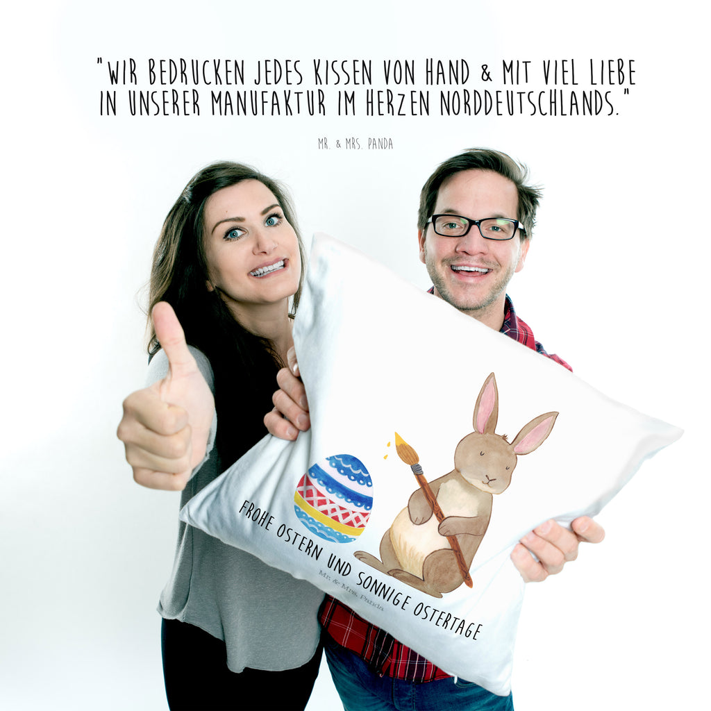 40x40 Kissen Hase Eiermalen Kissenhülle, Kopfkissen, Sofakissen, Dekokissen, Motivkissen, Ostern, Osterhase, Ostergeschenke, Osternest, Osterdeko, Geschenk zu Ostern, Frohe Ostern, Ostergrüße, Osterblume, Osterei, bemalte Ostereier, Hase, Kaninchen, Eiermalen