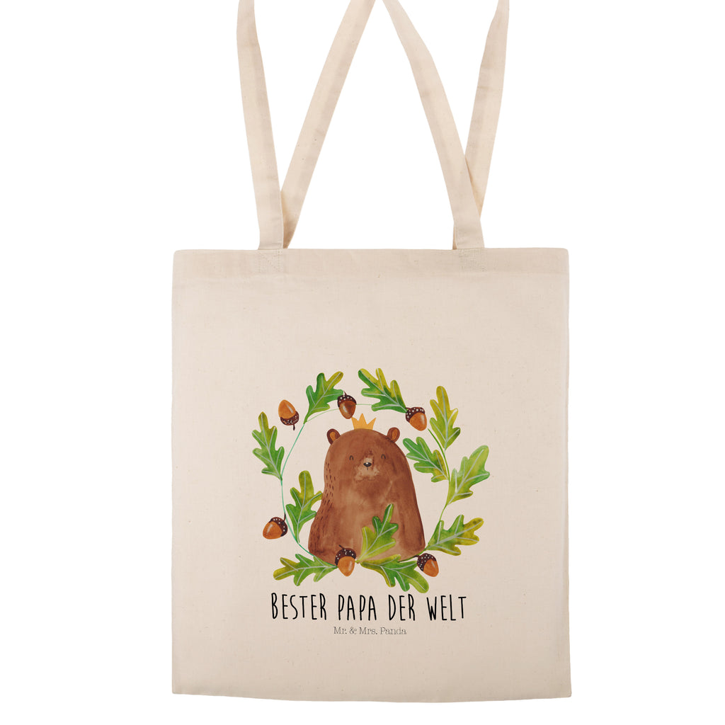 Tragetasche Bär König Beuteltasche, Beutel, Einkaufstasche, Jutebeutel, Stoffbeutel, Bär, Teddy, Teddybär, Papa, Papa Bär, bester Vater, bester Papa, weltbester Papa, Vatertag, Vater, Dad, Daddy, Papi