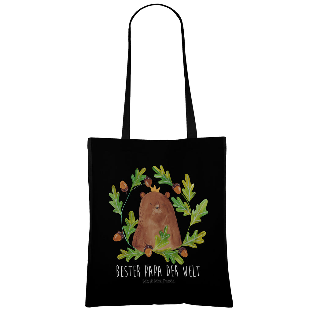 Tragetasche Bär König Beuteltasche, Beutel, Einkaufstasche, Jutebeutel, Stoffbeutel, Bär, Teddy, Teddybär, Papa, Papa Bär, bester Vater, bester Papa, weltbester Papa, Vatertag, Vater, Dad, Daddy, Papi