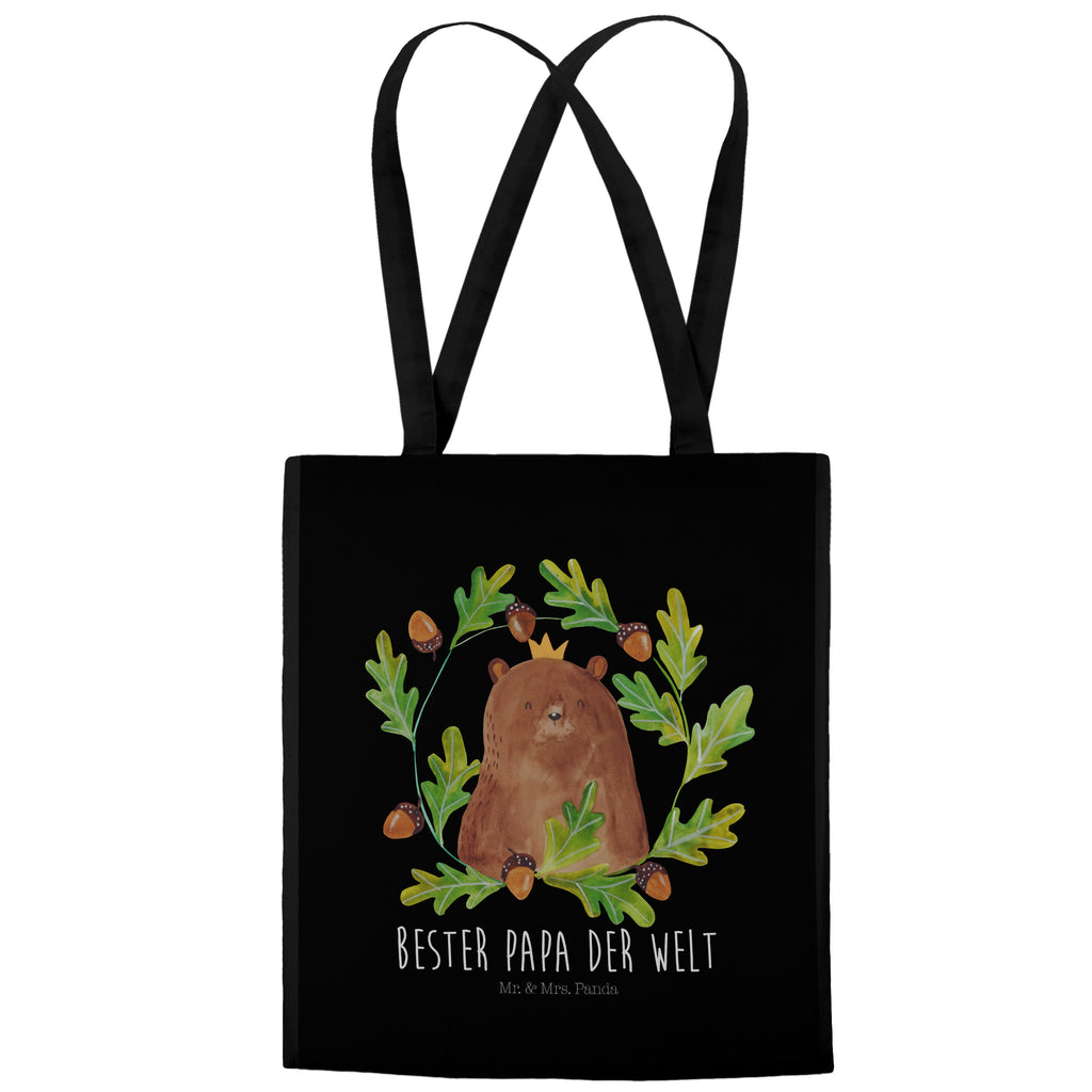Tragetasche Bär König Beuteltasche, Beutel, Einkaufstasche, Jutebeutel, Stoffbeutel, Bär, Teddy, Teddybär, Papa, Papa Bär, bester Vater, bester Papa, weltbester Papa, Vatertag, Vater, Dad, Daddy, Papi