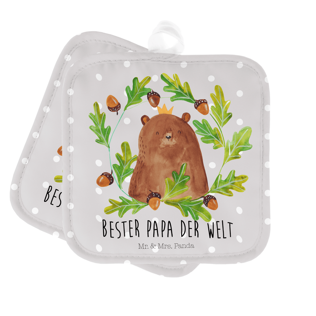 2er Set Topflappen  Bär König Topflappen, Topfuntersetzer, Ofenhandschuh, Topflappen Set, Topflappen lustig, Topflappen mit Spruch, Bär, Teddy, Teddybär, Papa, Papa Bär, bester Vater, bester Papa, weltbester Papa, Vatertag, Vater, Dad, Daddy, Papi