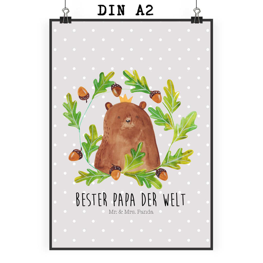 Poster Bär König Poster, Wandposter, Bild, Wanddeko, Küchenposter, Kinderposter, Wanddeko Bild, Raumdekoration, Wanddekoration, Handgemaltes Poster, Mr. & Mrs. Panda Poster, Designposter, Kunstdruck, Posterdruck, Bär, Teddy, Teddybär, Papa, Papa Bär, bester Vater, bester Papa, weltbester Papa, Vatertag, Vater, Dad, Daddy, Papi