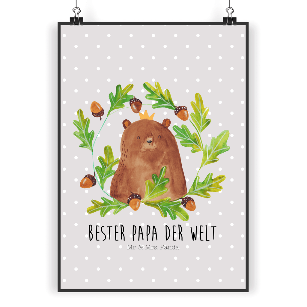 Poster Bär König Poster, Wandposter, Bild, Wanddeko, Küchenposter, Kinderposter, Wanddeko Bild, Raumdekoration, Wanddekoration, Handgemaltes Poster, Mr. & Mrs. Panda Poster, Designposter, Kunstdruck, Posterdruck, Bär, Teddy, Teddybär, Papa, Papa Bär, bester Vater, bester Papa, weltbester Papa, Vatertag, Vater, Dad, Daddy, Papi