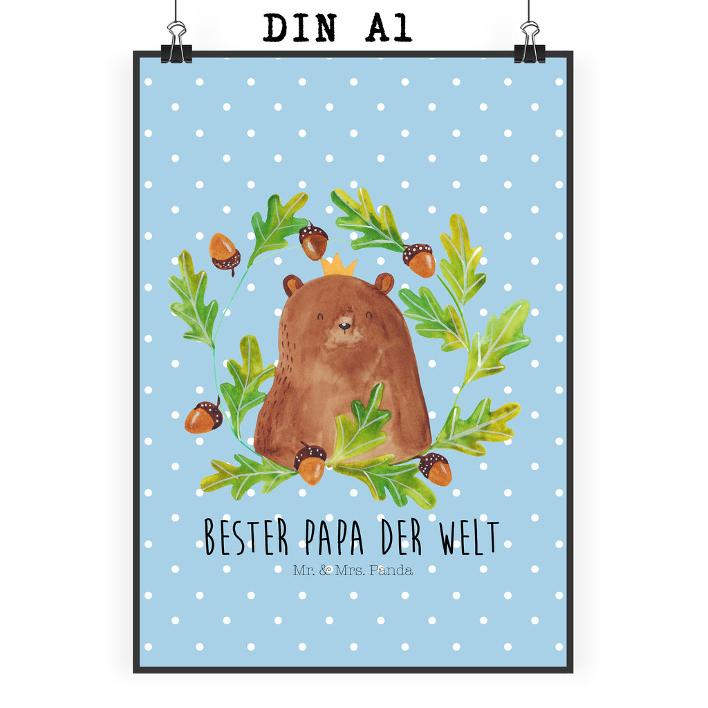 Poster Bär König Poster, Wandposter, Bild, Wanddeko, Küchenposter, Kinderposter, Wanddeko Bild, Raumdekoration, Wanddekoration, Handgemaltes Poster, Mr. & Mrs. Panda Poster, Designposter, Kunstdruck, Posterdruck, Bär, Teddy, Teddybär, Papa, Papa Bär, bester Vater, bester Papa, weltbester Papa, Vatertag, Vater, Dad, Daddy, Papi
