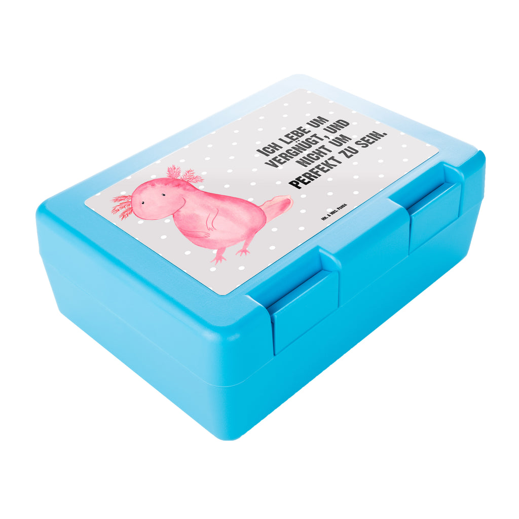 Brotdose Axolotl Brotbox, Snackbox, Lunch box, Butterbrotdose, Brotzeitbox, Axolotl, Molch, Axolot, vergnügt, fröhlich, zufrieden, Lebensstil, Weisheit, Lebensweisheit, Liebe, Freundin