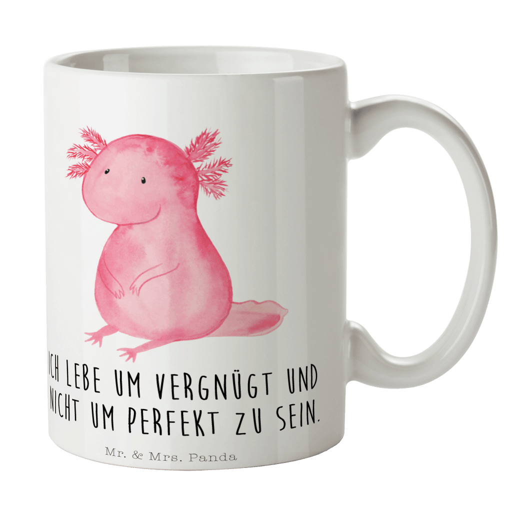 Tasse Axolotl Axolotl, Axolot, vergnügt, fröhlich, zufrieden, Lebensstil, Weisheit, Lebensweisheit, Liebe, Freundin Becher, Kaffeetasse, Kaffeebecher, Tee, Frühstück, Büro  Axolotl, Molch