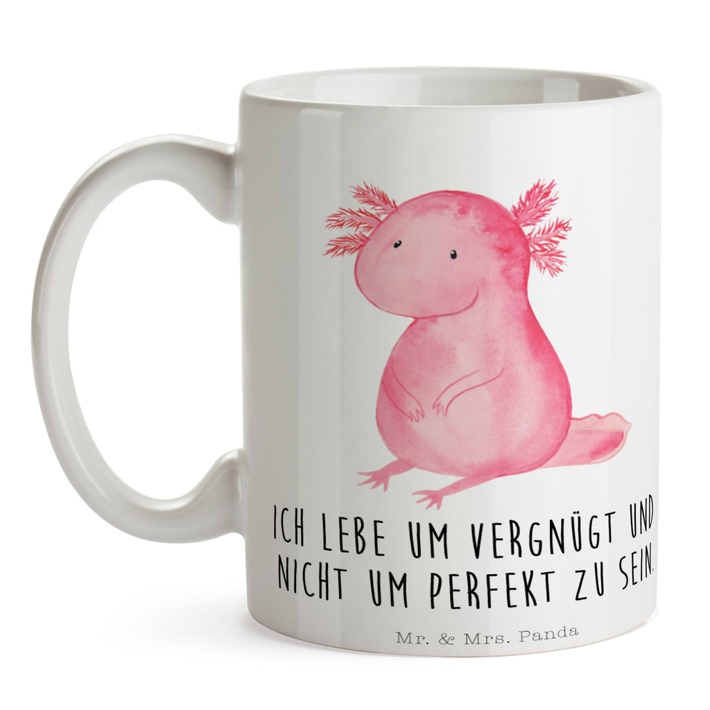 Tasse Axolotl Axolotl, Axolot, vergnügt, fröhlich, zufrieden, Lebensstil, Weisheit, Lebensweisheit, Liebe, Freundin Becher, Kaffeetasse, Kaffeebecher, Tee, Frühstück, Büro  Axolotl, Molch