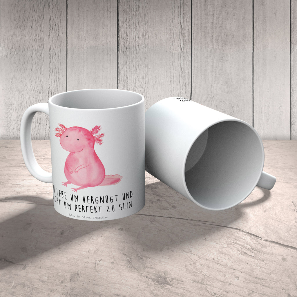 Tasse Axolotl Axolotl, Axolot, vergnügt, fröhlich, zufrieden, Lebensstil, Weisheit, Lebensweisheit, Liebe, Freundin Becher, Kaffeetasse, Kaffeebecher, Tee, Frühstück, Büro  Axolotl, Molch