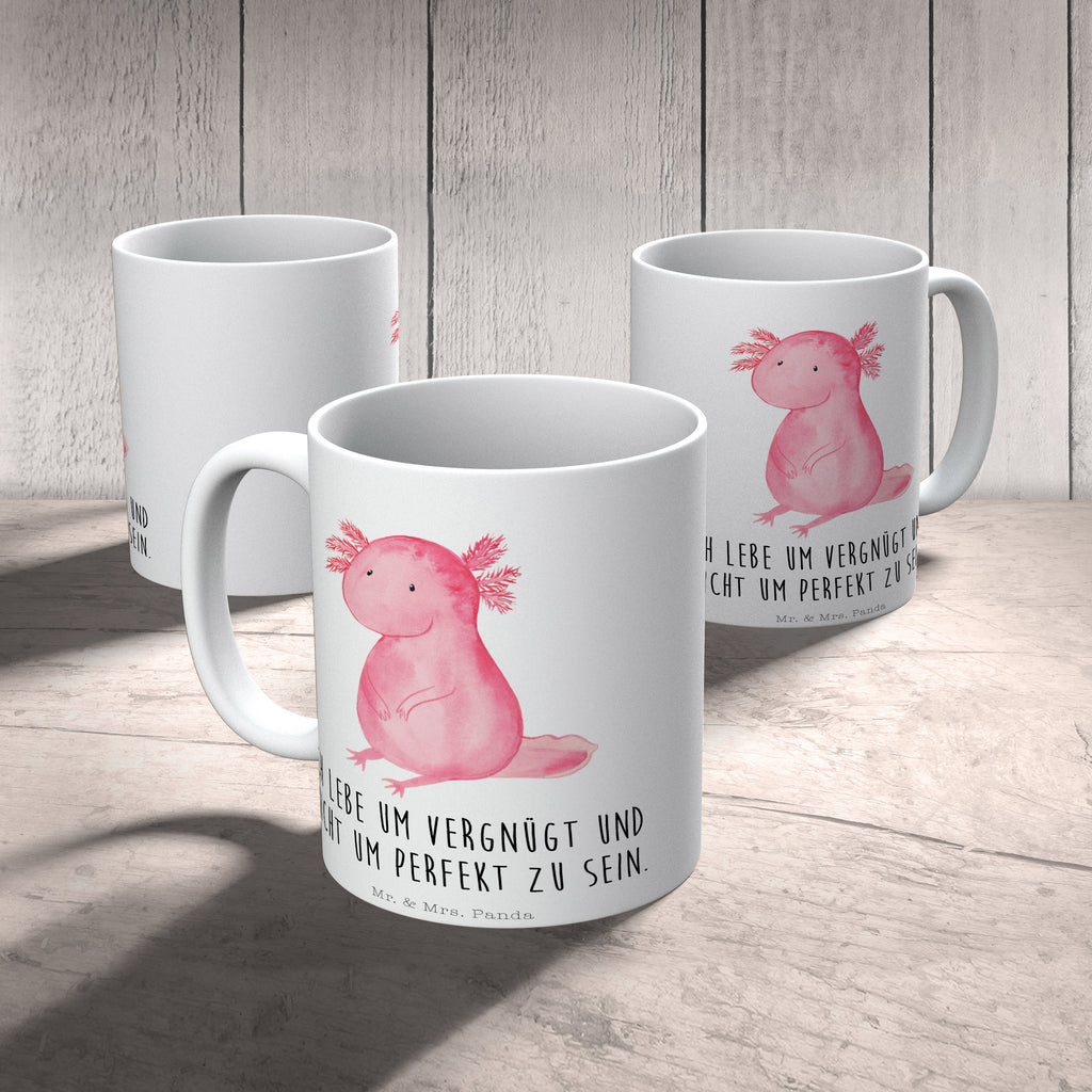 Tasse Axolotl Axolotl, Axolot, vergnügt, fröhlich, zufrieden, Lebensstil, Weisheit, Lebensweisheit, Liebe, Freundin Becher, Kaffeetasse, Kaffeebecher, Tee, Frühstück, Büro  Axolotl, Molch