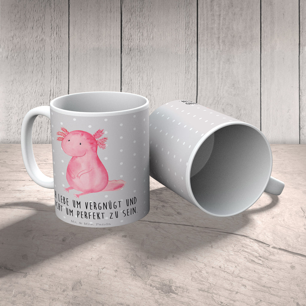Tasse Axolotl Axolotl, Axolot, vergnügt, fröhlich, zufrieden, Lebensstil, Weisheit, Lebensweisheit, Liebe, Freundin Becher, Kaffeetasse, Kaffeebecher, Tee, Frühstück, Büro  Axolotl, Molch