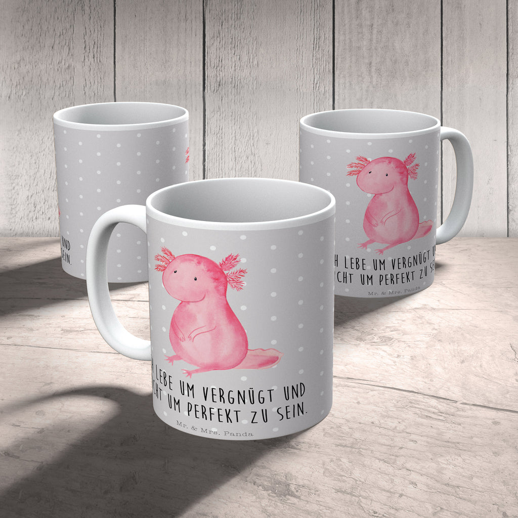 Tasse Axolotl Axolotl, Axolot, vergnügt, fröhlich, zufrieden, Lebensstil, Weisheit, Lebensweisheit, Liebe, Freundin Becher, Kaffeetasse, Kaffeebecher, Tee, Frühstück, Büro  Axolotl, Molch