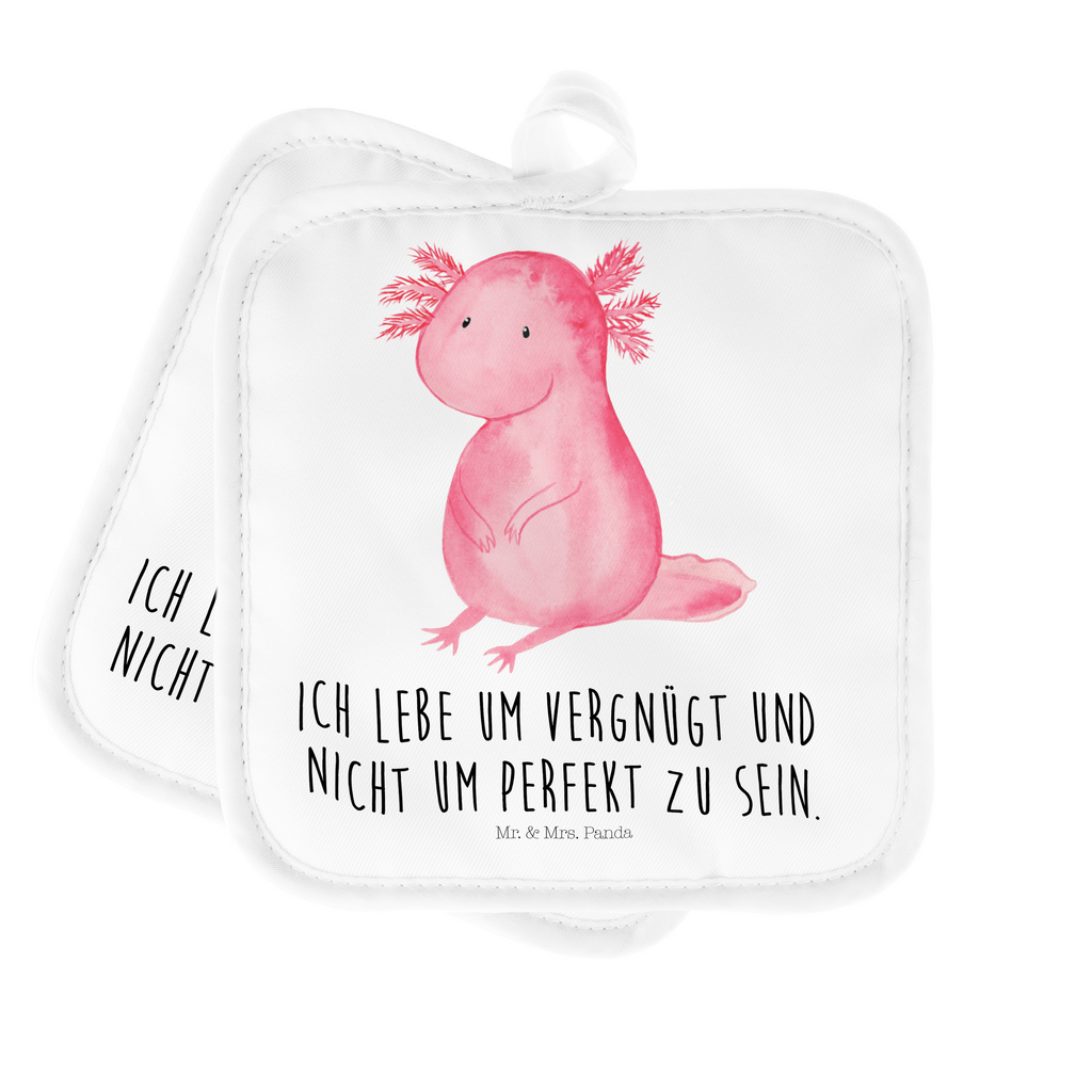 2er Set Topflappen  Axolotl Topflappen, Topfuntersetzer, Ofenhandschuh, Topflappen Set, Topflappen lustig, Topflappen mit Spruch, Axolotl, Molch, Axolot, vergnügt, fröhlich, zufrieden, Lebensstil, Weisheit, Lebensweisheit, Liebe, Freundin