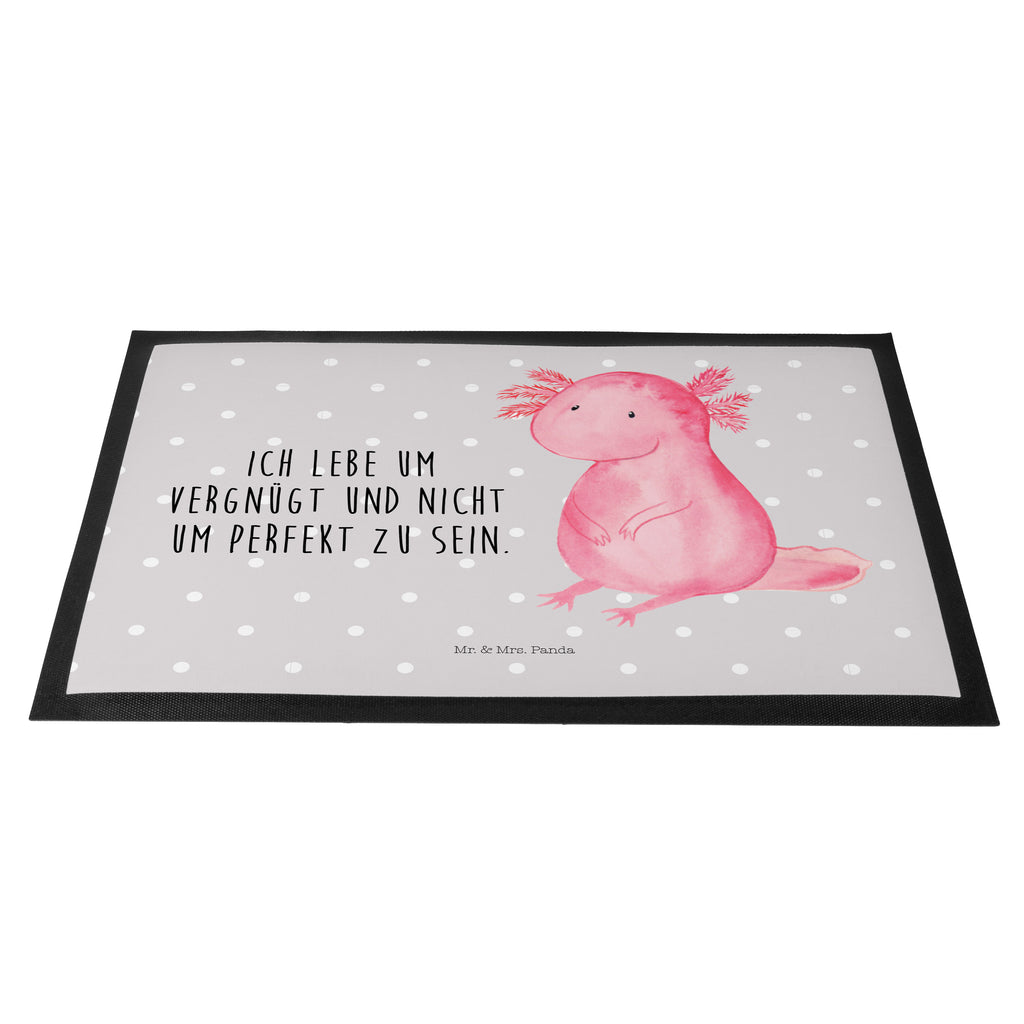 Fußmatte Axolotl Axolotl, Axolot, vergnügt, fröhlich, zufrieden, Lebensstil, Weisheit, Lebensweisheit, Liebe, Freundin Türvorleger, Schmutzmatte, Fußabtreter, Matte, Schmutzfänger, Fußabstreifer, Schmutzfangmatte, Türmatte, Motivfußmatte,  Haustürmatte, Vorleger  Axolotl, Molch