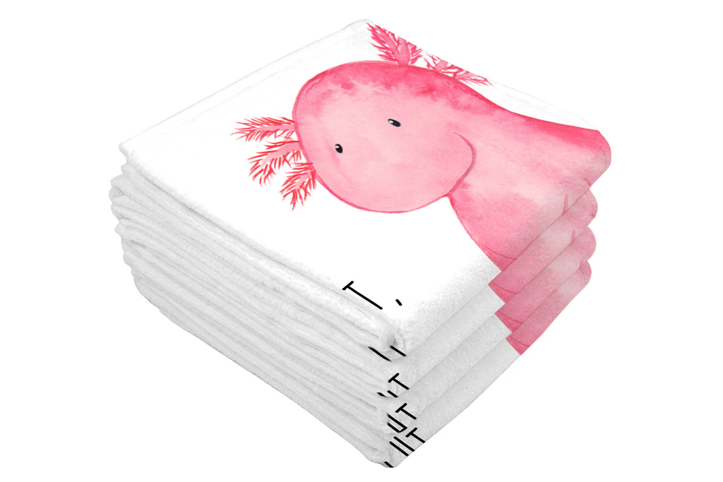 Gäste Handtuch Axolotl Gästetuch, Reisehandtuch, Sport Handtuch, Frottier, Kinder Handtuch, Axolotl, Molch, Axolot, vergnügt, fröhlich, zufrieden, Lebensstil, Weisheit, Lebensweisheit, Liebe, Freundin