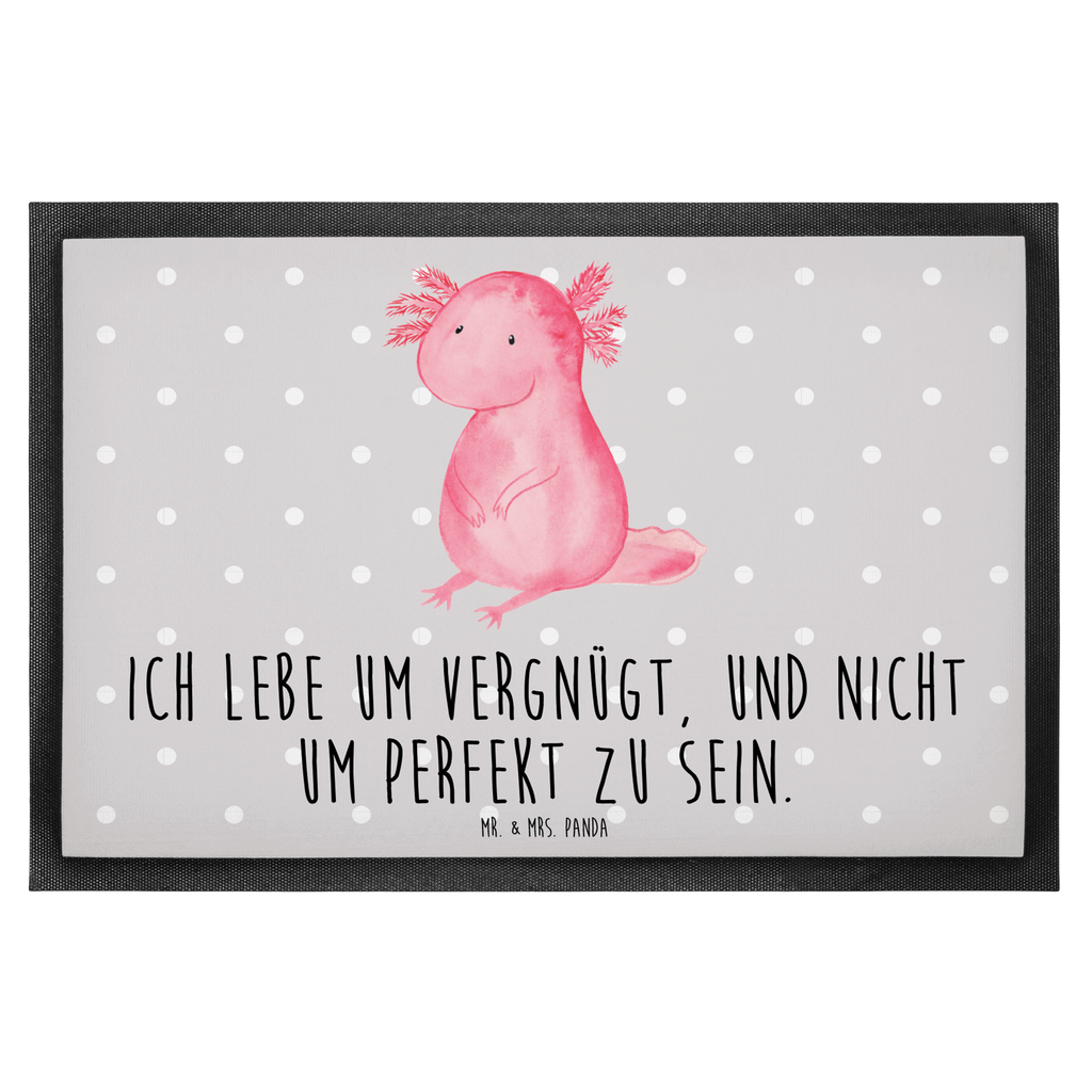 Fußmatte Axolotl Axolotl, Axolot, vergnügt, fröhlich, zufrieden, Lebensstil, Weisheit, Lebensweisheit, Liebe, Freundin Türvorleger, Schmutzmatte, Fußabtreter, Matte, Schmutzfänger, Fußabstreifer, Schmutzfangmatte, Türmatte, Motivfußmatte,  Haustürmatte, Vorleger  Axolotl, Molch