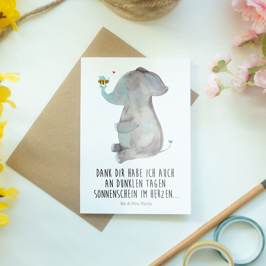 Grußkarte Elefant & Biene Klappkarte, Einladungskarte, Glückwunschkarte, Hochzeitskarte, Geburtstagskarte, Karte, Tiermotive, Gute Laune, lustige Sprüche, Tiere, Elefant, Biene, Liebe, Liebesbeweis, Jahrestag, Liebesgeschenk, Heiratsantrag, Hochzeitsgeschenk, Liebesspruch