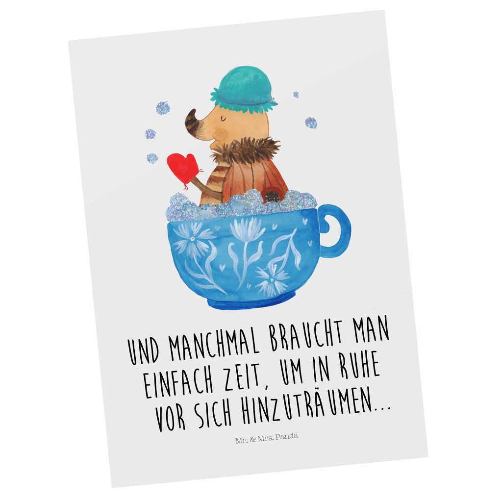 Postkarte Nachtfalter Schaumbad Geschenkkarte, Grußkarte, Karte, Einladung, Ansichtskarte, Geburtstagskarte, Einladungskarte, Dankeskarte, Tiermotive, Gute Laune, lustige Sprüche, Tiere, Nachtfalter, Schaumbad, Badezimmer, Bad, WC, Badezimmerdeko, Baden, Tasse, Träumen, verträumt, Ziele, Zeitmanagement