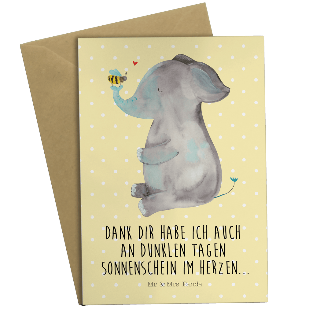 Grußkarte Elefant & Biene Klappkarte, Einladungskarte, Glückwunschkarte, Hochzeitskarte, Geburtstagskarte, Karte, Tiermotive, Gute Laune, lustige Sprüche, Tiere, Elefant, Biene, Liebe, Liebesbeweis, Jahrestag, Liebesgeschenk, Heiratsantrag, Hochzeitsgeschenk, Liebesspruch