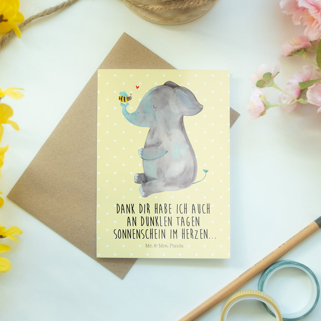 Grußkarte Elefant & Biene Klappkarte, Einladungskarte, Glückwunschkarte, Hochzeitskarte, Geburtstagskarte, Karte, Tiermotive, Gute Laune, lustige Sprüche, Tiere, Elefant, Biene, Liebe, Liebesbeweis, Jahrestag, Liebesgeschenk, Heiratsantrag, Hochzeitsgeschenk, Liebesspruch