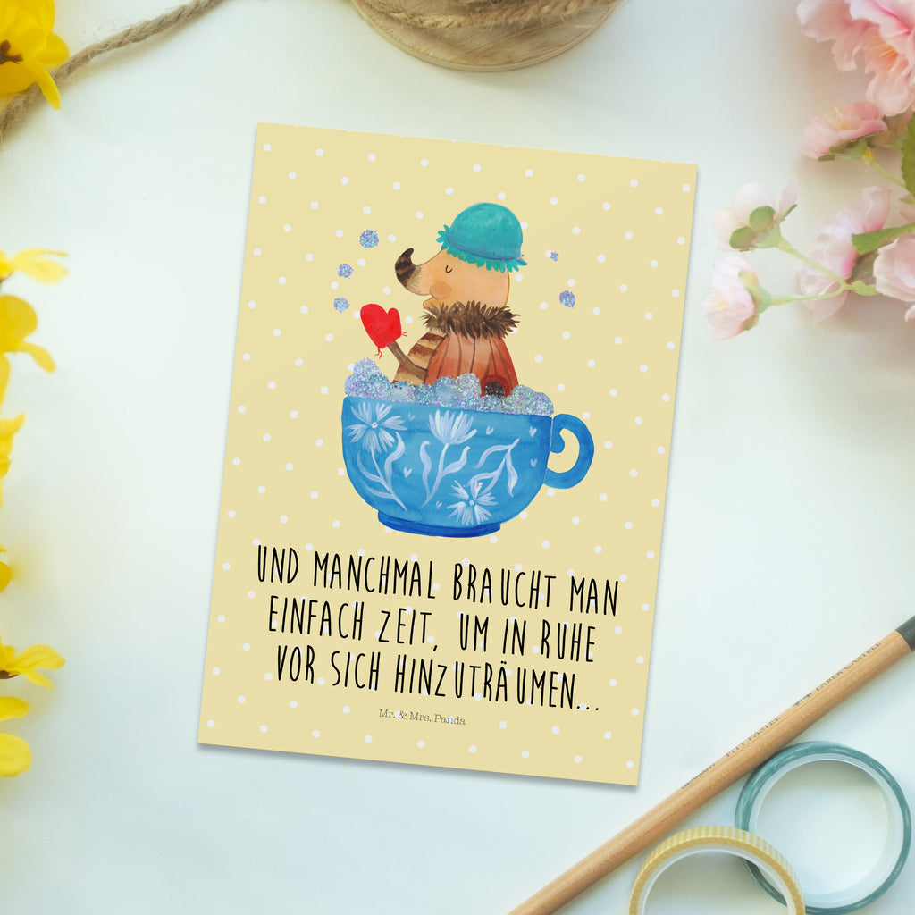 Postkarte Nachtfalter Schaumbad Geschenkkarte, Grußkarte, Karte, Einladung, Ansichtskarte, Geburtstagskarte, Einladungskarte, Dankeskarte, Tiermotive, Gute Laune, lustige Sprüche, Tiere, Nachtfalter, Schaumbad, Badezimmer, Bad, WC, Badezimmerdeko, Baden, Tasse, Träumen, verträumt, Ziele, Zeitmanagement