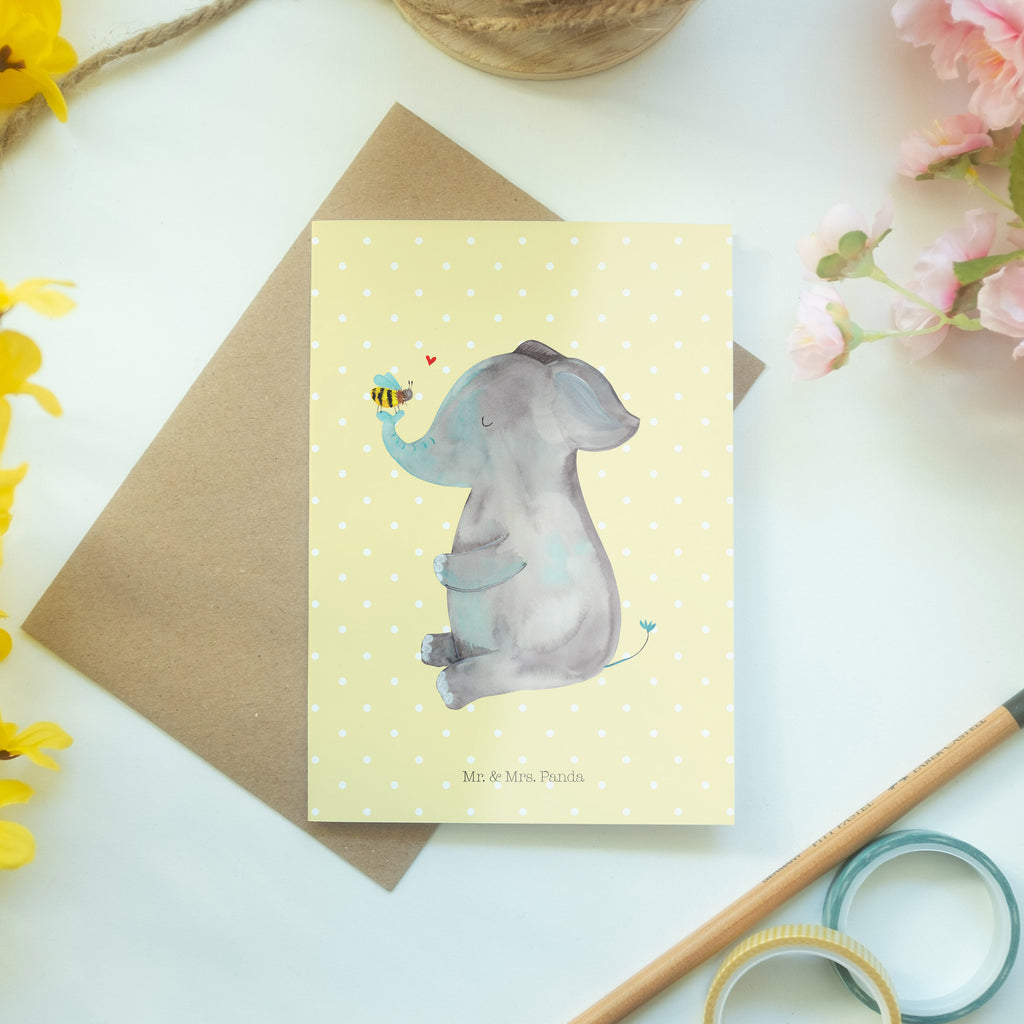 Grußkarte Elefant & Biene Klappkarte, Einladungskarte, Glückwunschkarte, Hochzeitskarte, Geburtstagskarte, Karte, Tiermotive, Gute Laune, lustige Sprüche, Tiere, Elefant, Biene, Liebe, Liebesbeweis, Jahrestag, Liebesgeschenk, Heiratsantrag, Hochzeitsgeschenk, Liebesspruch