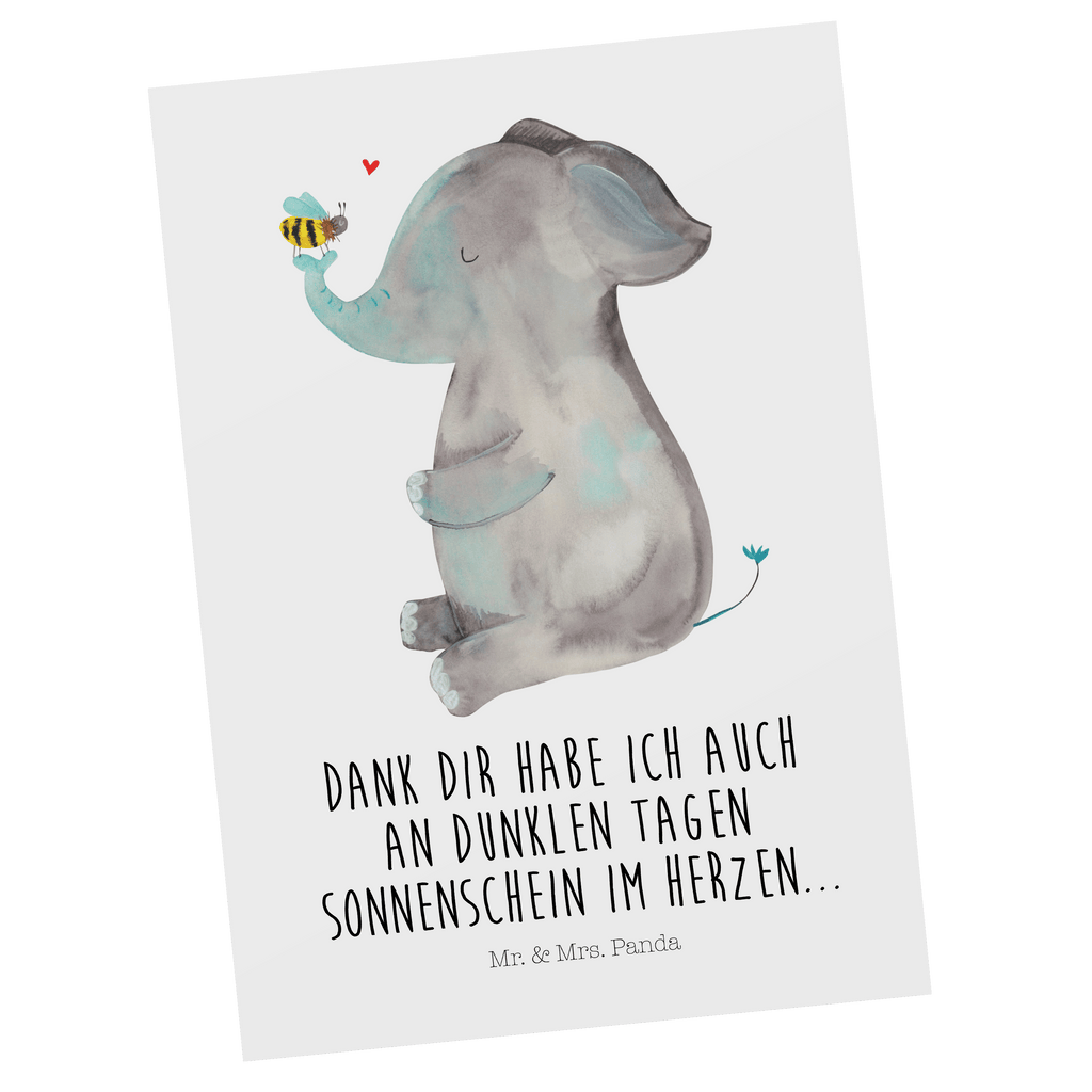 Postkarte Elefant & Biene Geschenkkarte, Grußkarte, Karte, Einladung, Ansichtskarte, Geburtstagskarte, Einladungskarte, Dankeskarte, Tiermotive, Gute Laune, lustige Sprüche, Tiere, Elefant, Biene, Liebe, Liebesbeweis, Jahrestag, Liebesgeschenk, Heiratsantrag, Hochzeitsgeschenk, Liebesspruch