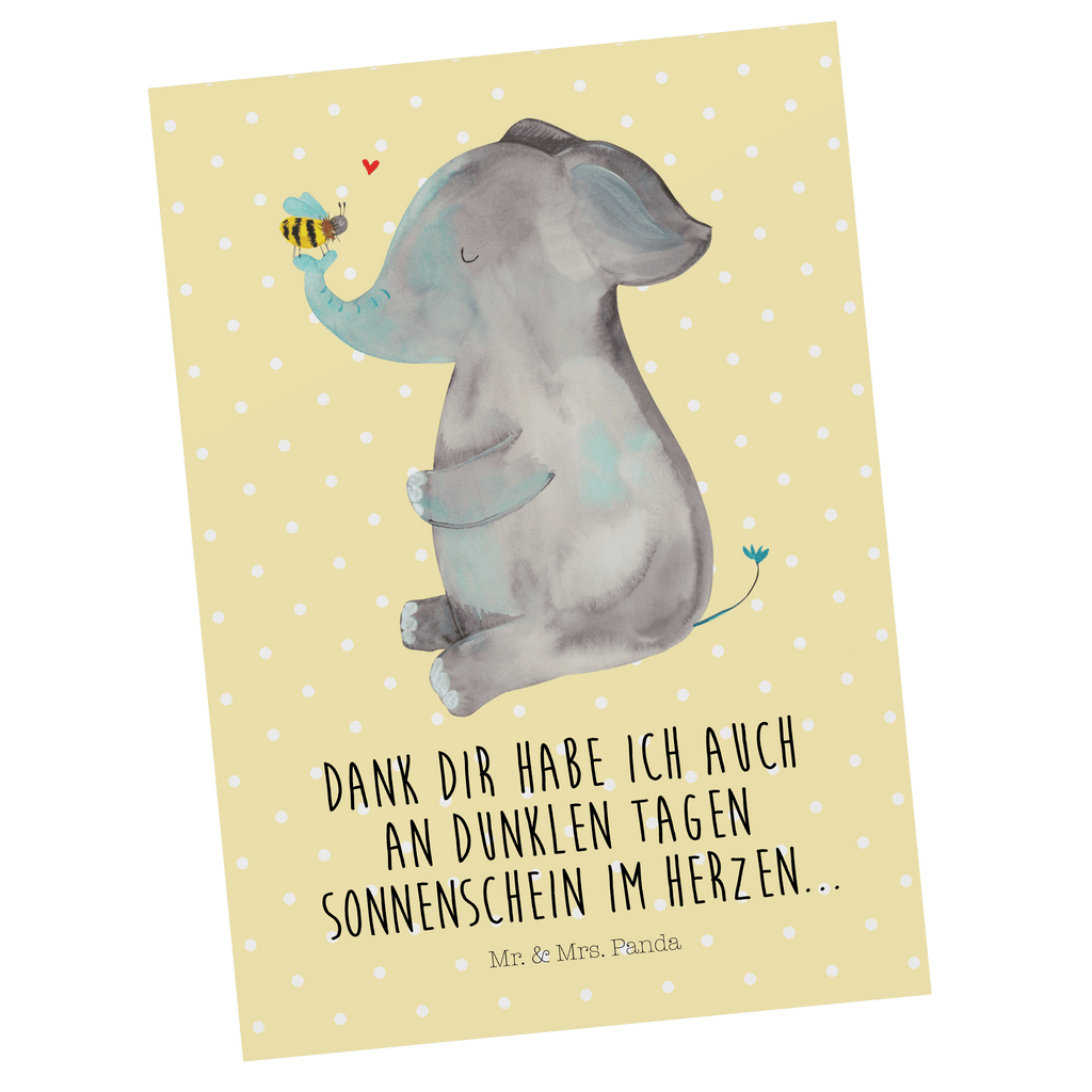 Postkarte Elefant & Biene Geschenkkarte, Grußkarte, Karte, Einladung, Ansichtskarte, Geburtstagskarte, Einladungskarte, Dankeskarte, Tiermotive, Gute Laune, lustige Sprüche, Tiere, Elefant, Biene, Liebe, Liebesbeweis, Jahrestag, Liebesgeschenk, Heiratsantrag, Hochzeitsgeschenk, Liebesspruch
