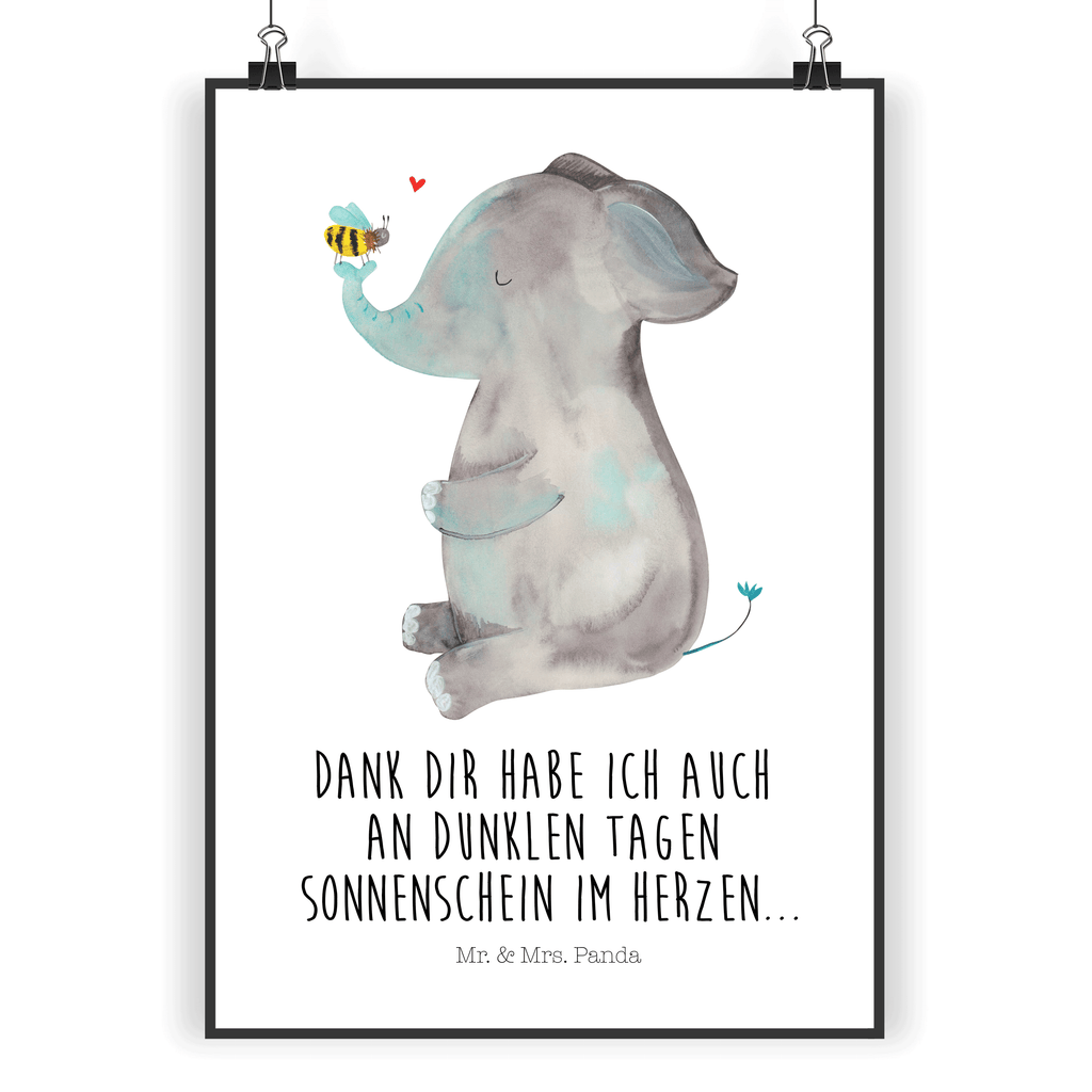 Poster Elefant & Biene Poster, Wandposter, Bild, Wanddeko, Küchenposter, Kinderposter, Wanddeko Bild, Raumdekoration, Wanddekoration, Handgemaltes Poster, Mr. & Mrs. Panda Poster, Designposter, Kunstdruck, Posterdruck, Tiermotive, Gute Laune, lustige Sprüche, Tiere, Elefant, Biene, Liebe, Liebesbeweis, Jahrestag, Liebesgeschenk, Heiratsantrag, Hochzeitsgeschenk, Liebesspruch