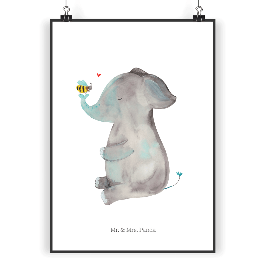 Poster Elefant & Biene Poster, Wandposter, Bild, Wanddeko, Küchenposter, Kinderposter, Wanddeko Bild, Raumdekoration, Wanddekoration, Handgemaltes Poster, Mr. & Mrs. Panda Poster, Designposter, Kunstdruck, Posterdruck, Tiermotive, Gute Laune, lustige Sprüche, Tiere, Elefant, Biene, Liebe, Liebesbeweis, Jahrestag, Liebesgeschenk, Heiratsantrag, Hochzeitsgeschenk, Liebesspruch