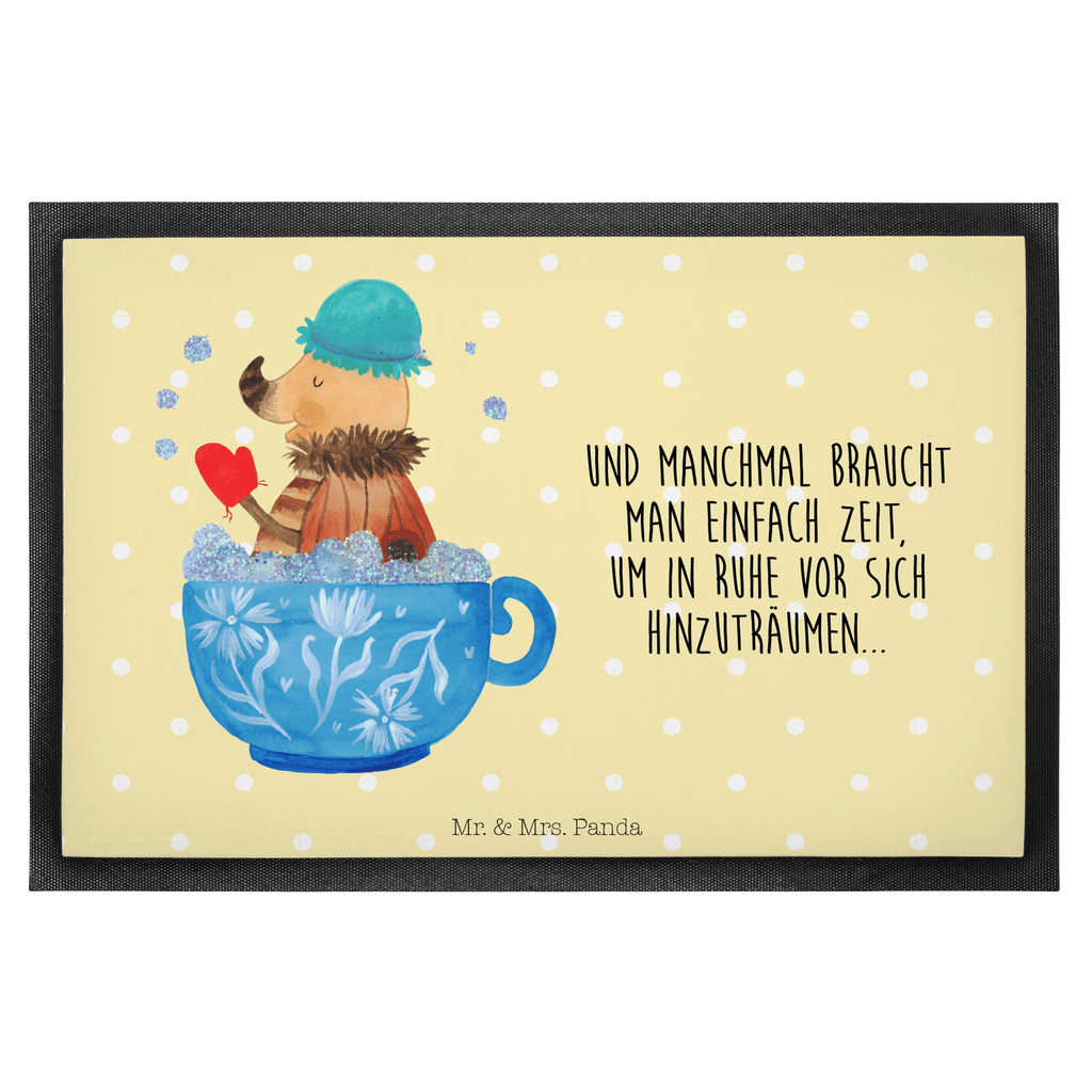 Fußmatte Nachtfalter Schaumbad Nachtfalter, Schaumbad, Badezimmer, Bad, WC, Badezimmerdeko, Baden, Tasse, Träumen, verträumt, Ziele, Zeitmanagement Türvorleger, Schmutzmatte, Fußabtreter, Matte, Schmutzfänger, Fußabstreifer, Schmutzfangmatte, Türmatte, Motivfußmatte,  Haustürmatte, Vorleger  süße Tiermotive, gute Laune, lustige Sprüche, Tiere