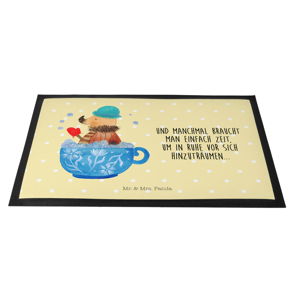 Fußmatte Nachtfalter Schaumbad Nachtfalter, Schaumbad, Badezimmer, Bad, WC, Badezimmerdeko, Baden, Tasse, Träumen, verträumt, Ziele, Zeitmanagement Türvorleger, Schmutzmatte, Fußabtreter, Matte, Schmutzfänger, Fußabstreifer, Schmutzfangmatte, Türmatte, Motivfußmatte,  Haustürmatte, Vorleger  süße Tiermotive, gute Laune, lustige Sprüche, Tiere