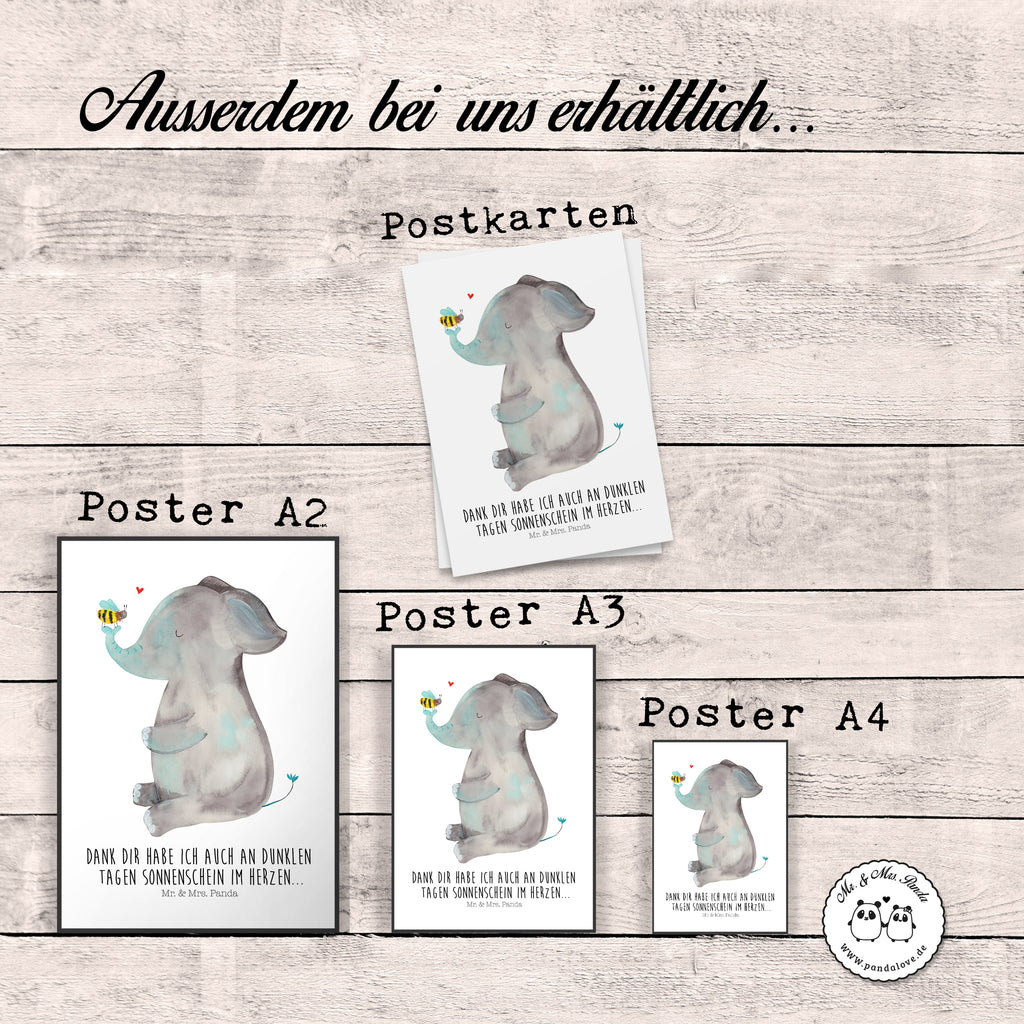 Poster Elefant & Biene Poster, Wandposter, Bild, Wanddeko, Küchenposter, Kinderposter, Wanddeko Bild, Raumdekoration, Wanddekoration, Handgemaltes Poster, Mr. & Mrs. Panda Poster, Designposter, Kunstdruck, Posterdruck, Tiermotive, Gute Laune, lustige Sprüche, Tiere, Elefant, Biene, Liebe, Liebesbeweis, Jahrestag, Liebesgeschenk, Heiratsantrag, Hochzeitsgeschenk, Liebesspruch