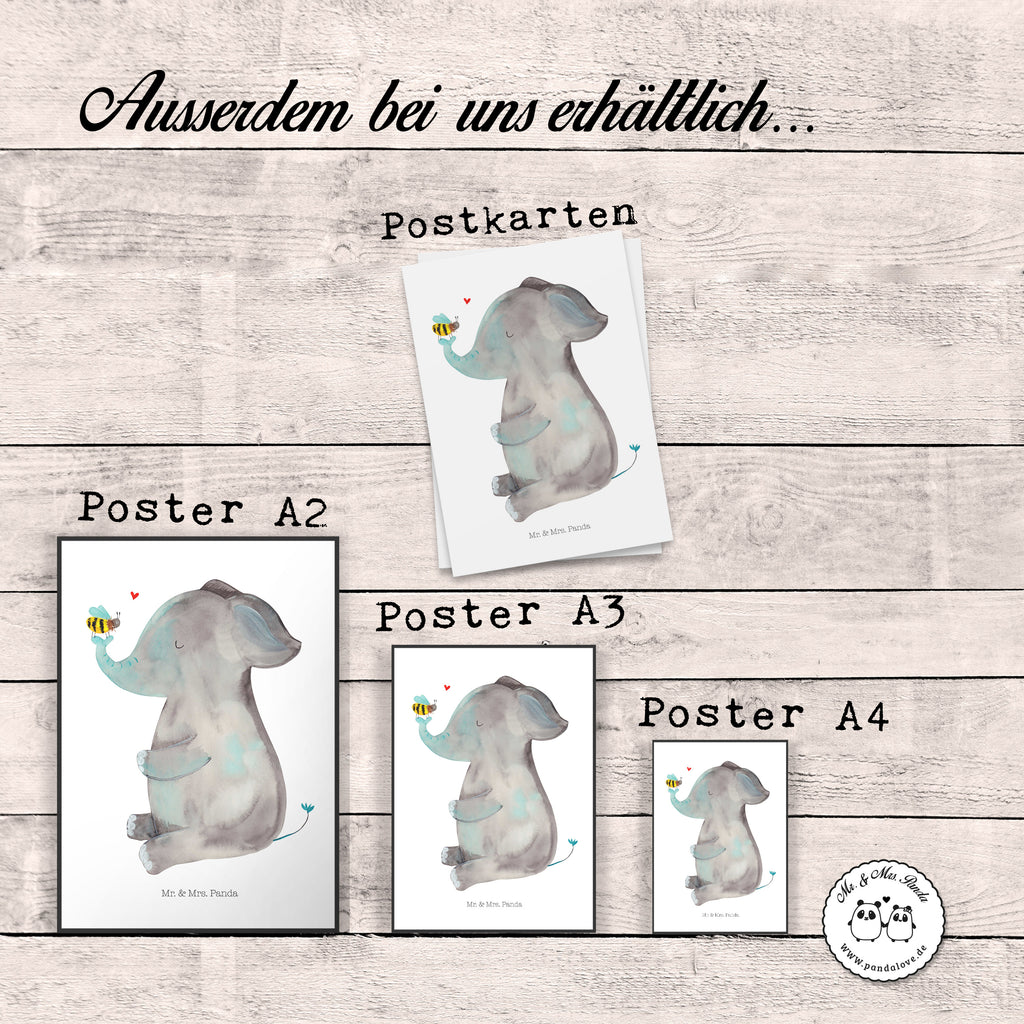 Poster Elefant & Biene Poster, Wandposter, Bild, Wanddeko, Küchenposter, Kinderposter, Wanddeko Bild, Raumdekoration, Wanddekoration, Handgemaltes Poster, Mr. & Mrs. Panda Poster, Designposter, Kunstdruck, Posterdruck, Tiermotive, Gute Laune, lustige Sprüche, Tiere, Elefant, Biene, Liebe, Liebesbeweis, Jahrestag, Liebesgeschenk, Heiratsantrag, Hochzeitsgeschenk, Liebesspruch
