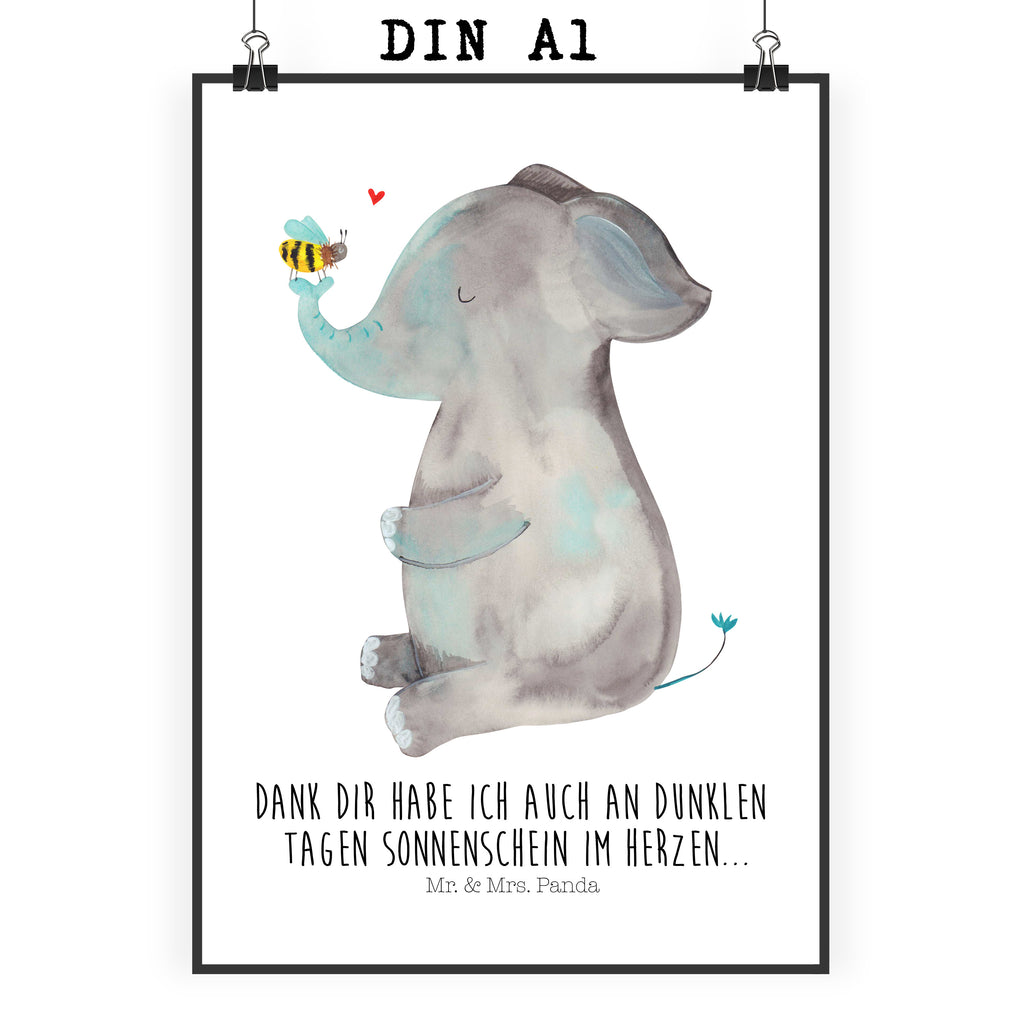 Poster Elefant & Biene Poster, Wandposter, Bild, Wanddeko, Küchenposter, Kinderposter, Wanddeko Bild, Raumdekoration, Wanddekoration, Handgemaltes Poster, Mr. & Mrs. Panda Poster, Designposter, Kunstdruck, Posterdruck, Tiermotive, Gute Laune, lustige Sprüche, Tiere, Elefant, Biene, Liebe, Liebesbeweis, Jahrestag, Liebesgeschenk, Heiratsantrag, Hochzeitsgeschenk, Liebesspruch