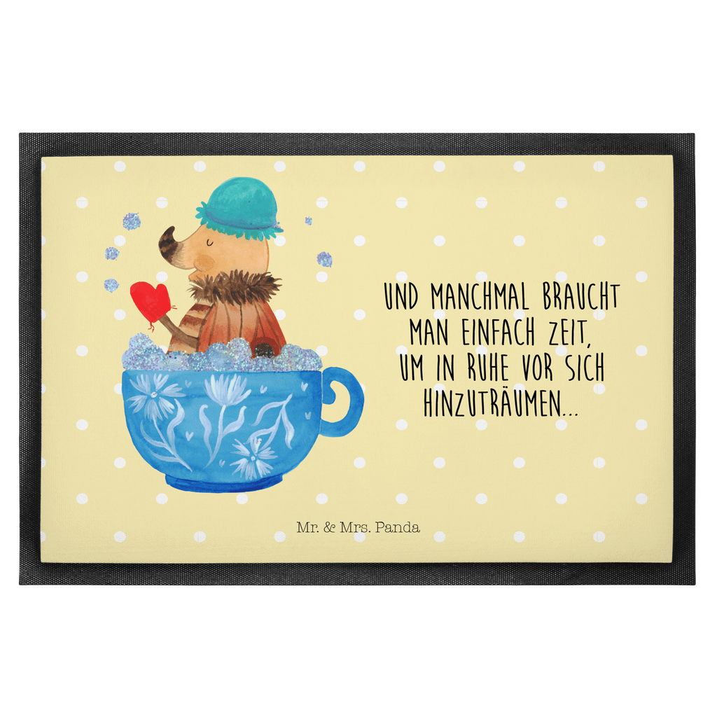 Fußmatte Nachtfalter Schaumbad Nachtfalter, Schaumbad, Badezimmer, Bad, WC, Badezimmerdeko, Baden, Tasse, Träumen, verträumt, Ziele, Zeitmanagement Türvorleger, Schmutzmatte, Fußabtreter, Matte, Schmutzfänger, Fußabstreifer, Schmutzfangmatte, Türmatte, Motivfußmatte,  Haustürmatte, Vorleger  süße Tiermotive, gute Laune, lustige Sprüche, Tiere