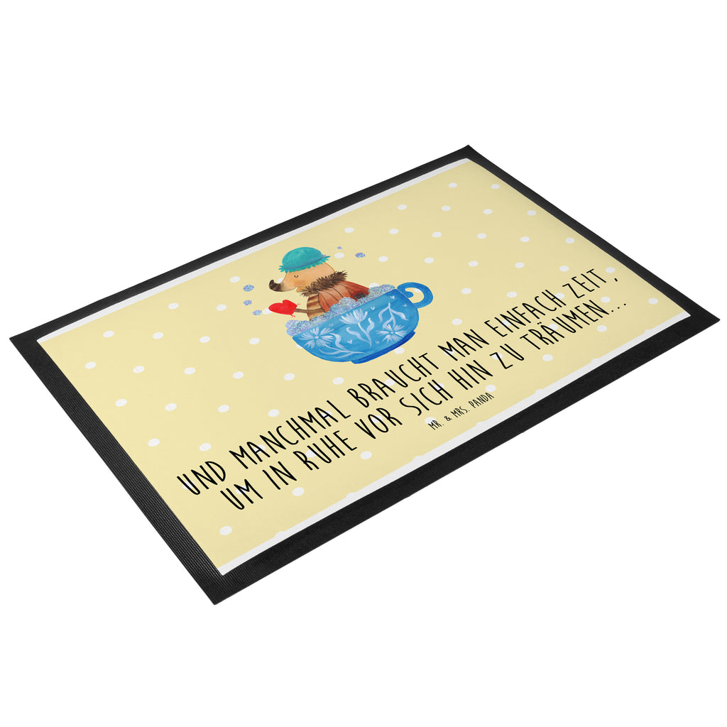 Fußmatte Nachtfalter Schaumbad Nachtfalter, Schaumbad, Badezimmer, Bad, WC, Badezimmerdeko, Baden, Tasse, Träumen, verträumt, Ziele, Zeitmanagement Türvorleger, Schmutzmatte, Fußabtreter, Matte, Schmutzfänger, Fußabstreifer, Schmutzfangmatte, Türmatte, Motivfußmatte,  Haustürmatte, Vorleger  süße Tiermotive, gute Laune, lustige Sprüche, Tiere