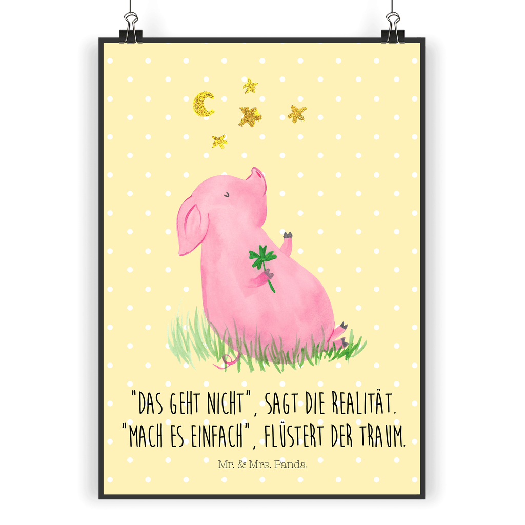 Poster Glücksschwein Poster, Wandposter, Bild, Wanddeko, Küchenposter, Kinderposter, Wanddeko Bild, Raumdekoration, Wanddekoration, Handgemaltes Poster, Mr. & Mrs. Panda Poster, Designposter, Kunstdruck, Posterdruck, Tiermotive, Gute Laune, lustige Sprüche, Tiere, Glücksschwein. Glück, Schwein, Schweinchen, Sterne, Sernchen, Ziele, Träume, Motivation, Glücksbringer