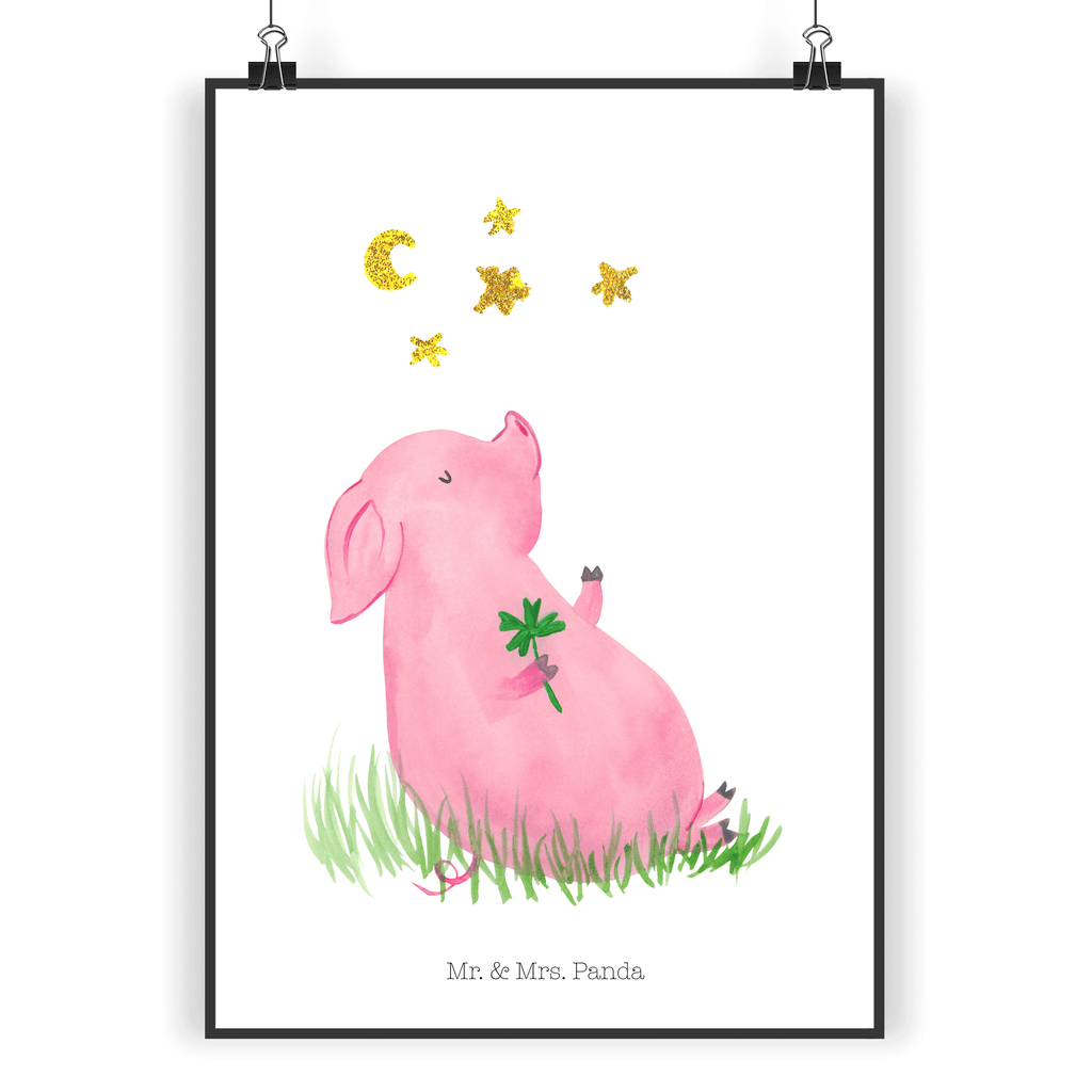 Poster Glücksschwein Poster, Wandposter, Bild, Wanddeko, Küchenposter, Kinderposter, Wanddeko Bild, Raumdekoration, Wanddekoration, Handgemaltes Poster, Mr. & Mrs. Panda Poster, Designposter, Kunstdruck, Posterdruck, Tiermotive, Gute Laune, lustige Sprüche, Tiere, Glücksschwein. Glück, Schwein, Schweinchen, Sterne, Sernchen, Ziele, Träume, Motivation, Glücksbringer