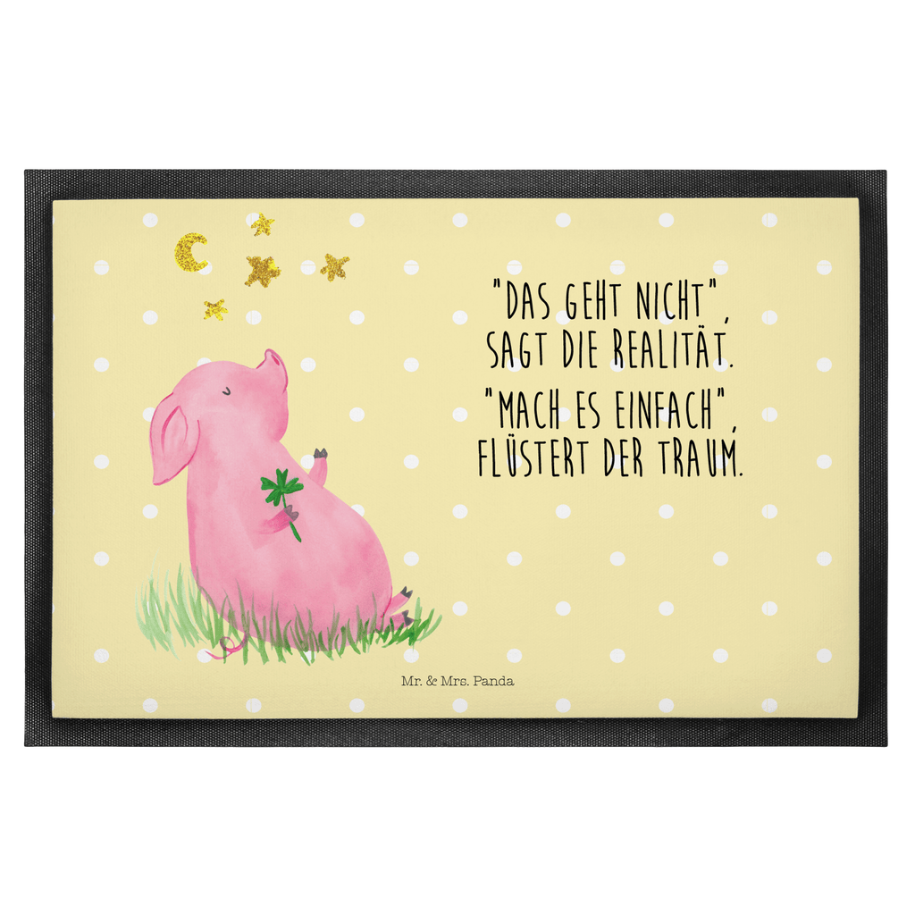 Fußmatte Glücksschwein Türvorleger, Schmutzmatte, Fußabtreter, Matte, Schmutzfänger, Fußabstreifer, Schmutzfangmatte, Türmatte, Motivfußmatte, Haustürmatte, Vorleger, Tiermotive, Gute Laune, lustige Sprüche, Tiere, Glücksschwein. Glück, Schwein, Schweinchen, Sterne, Sernchen, Ziele, Träume, Motivation, Glücksbringer