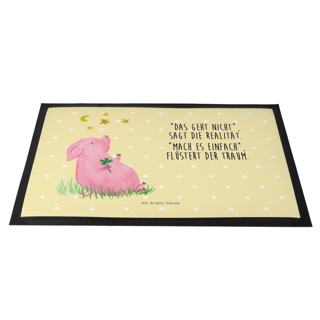 Fußmatte Glücksschwein Türvorleger, Schmutzmatte, Fußabtreter, Matte, Schmutzfänger, Fußabstreifer, Schmutzfangmatte, Türmatte, Motivfußmatte, Haustürmatte, Vorleger, Tiermotive, Gute Laune, lustige Sprüche, Tiere, Glücksschwein. Glück, Schwein, Schweinchen, Sterne, Sernchen, Ziele, Träume, Motivation, Glücksbringer