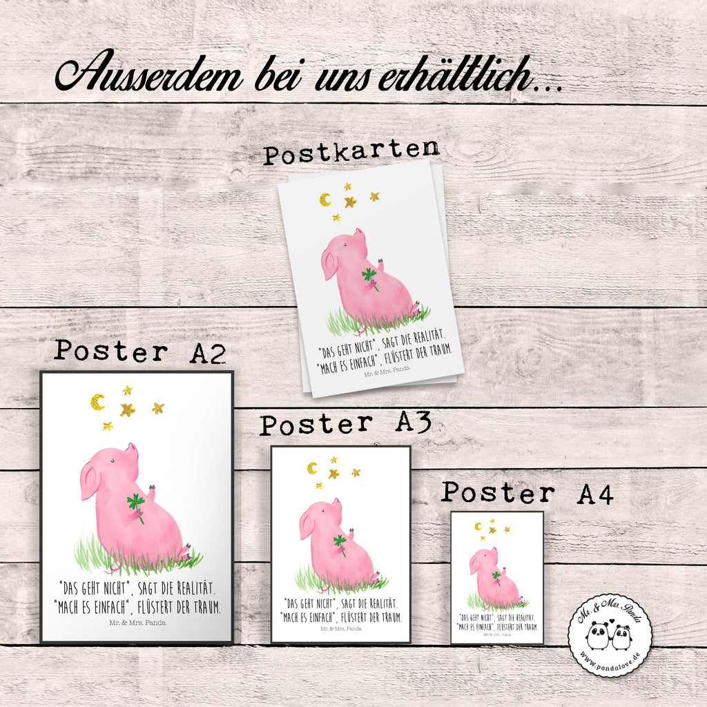 Poster Glücksschwein Poster, Wandposter, Bild, Wanddeko, Küchenposter, Kinderposter, Wanddeko Bild, Raumdekoration, Wanddekoration, Handgemaltes Poster, Mr. & Mrs. Panda Poster, Designposter, Kunstdruck, Posterdruck, Tiermotive, Gute Laune, lustige Sprüche, Tiere, Glücksschwein. Glück, Schwein, Schweinchen, Sterne, Sernchen, Ziele, Träume, Motivation, Glücksbringer