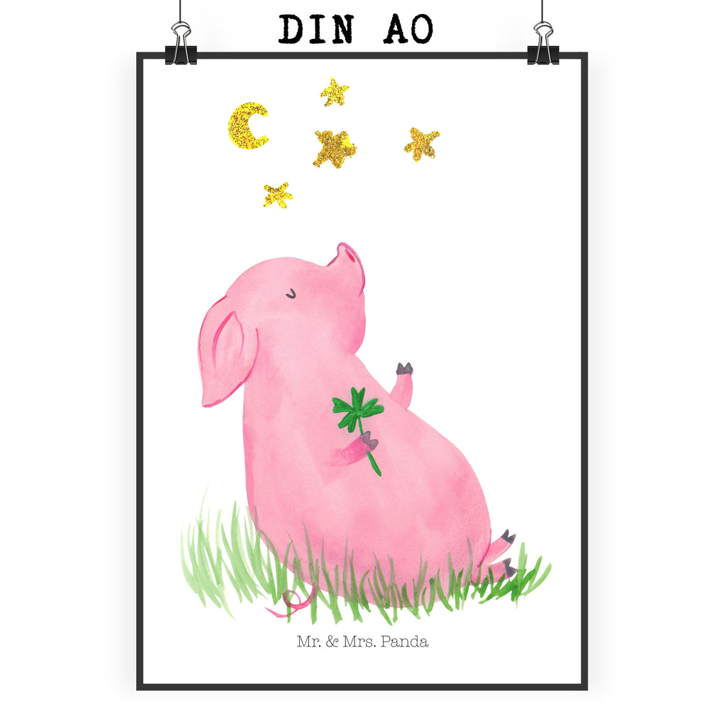Poster Glücksschwein Poster, Wandposter, Bild, Wanddeko, Küchenposter, Kinderposter, Wanddeko Bild, Raumdekoration, Wanddekoration, Handgemaltes Poster, Mr. & Mrs. Panda Poster, Designposter, Kunstdruck, Posterdruck, Tiermotive, Gute Laune, lustige Sprüche, Tiere, Glücksschwein. Glück, Schwein, Schweinchen, Sterne, Sernchen, Ziele, Träume, Motivation, Glücksbringer