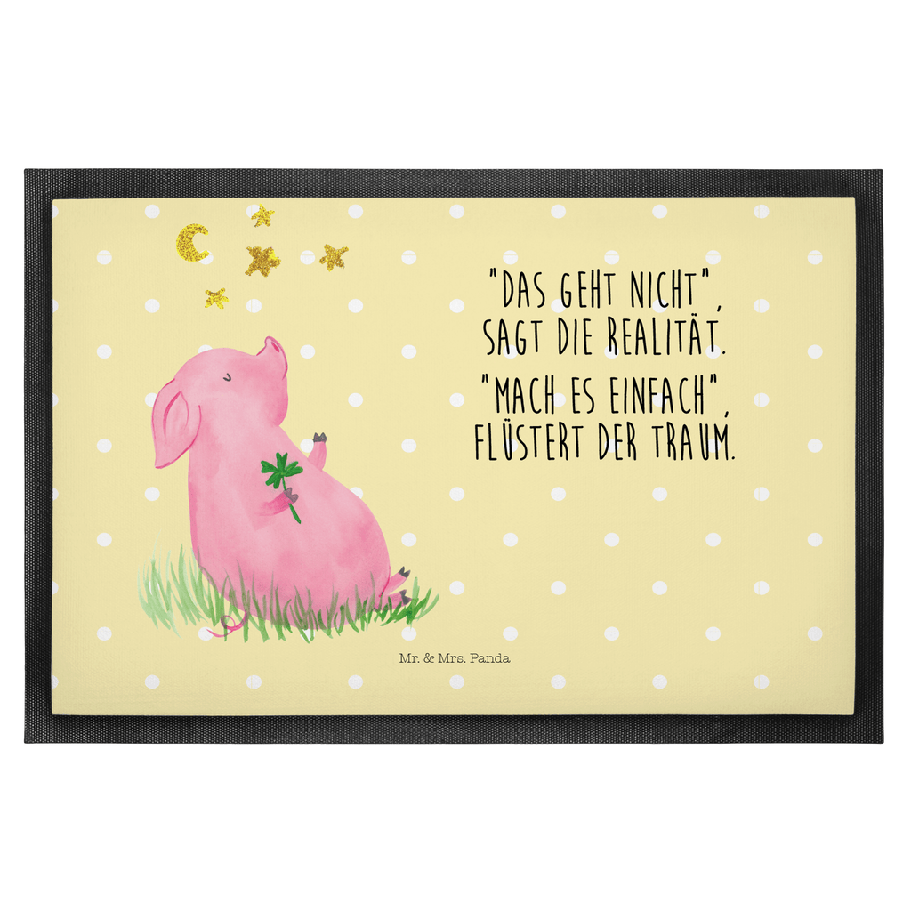 Fußmatte Glücksschwein Türvorleger, Schmutzmatte, Fußabtreter, Matte, Schmutzfänger, Fußabstreifer, Schmutzfangmatte, Türmatte, Motivfußmatte, Haustürmatte, Vorleger, Tiermotive, Gute Laune, lustige Sprüche, Tiere, Glücksschwein. Glück, Schwein, Schweinchen, Sterne, Sernchen, Ziele, Träume, Motivation, Glücksbringer