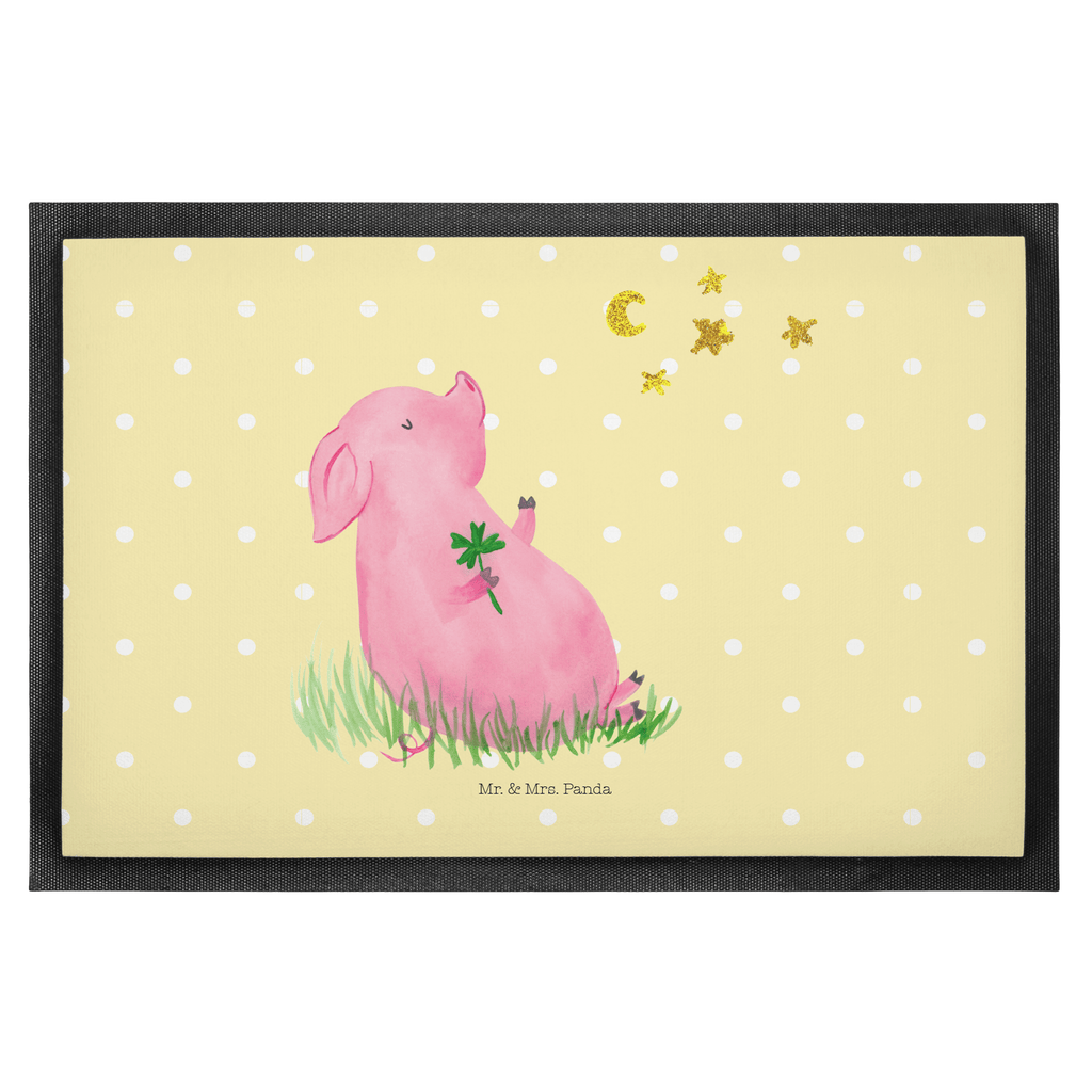 Fußmatte Glücksschwein Türvorleger, Schmutzmatte, Fußabtreter, Matte, Schmutzfänger, Fußabstreifer, Schmutzfangmatte, Türmatte, Motivfußmatte, Haustürmatte, Vorleger, Tiermotive, Gute Laune, lustige Sprüche, Tiere, Glücksschwein. Glück, Schwein, Schweinchen, Sterne, Sernchen, Ziele, Träume, Motivation, Glücksbringer