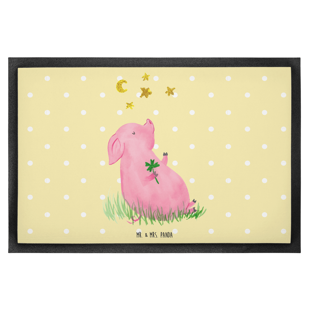 Fußmatte Glücksschwein Türvorleger, Schmutzmatte, Fußabtreter, Matte, Schmutzfänger, Fußabstreifer, Schmutzfangmatte, Türmatte, Motivfußmatte, Haustürmatte, Vorleger, Tiermotive, Gute Laune, lustige Sprüche, Tiere, Glücksschwein. Glück, Schwein, Schweinchen, Sterne, Sernchen, Ziele, Träume, Motivation, Glücksbringer