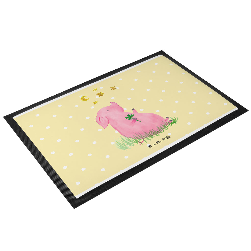 Fußmatte Glücksschwein Türvorleger, Schmutzmatte, Fußabtreter, Matte, Schmutzfänger, Fußabstreifer, Schmutzfangmatte, Türmatte, Motivfußmatte, Haustürmatte, Vorleger, Tiermotive, Gute Laune, lustige Sprüche, Tiere, Glücksschwein. Glück, Schwein, Schweinchen, Sterne, Sernchen, Ziele, Träume, Motivation, Glücksbringer