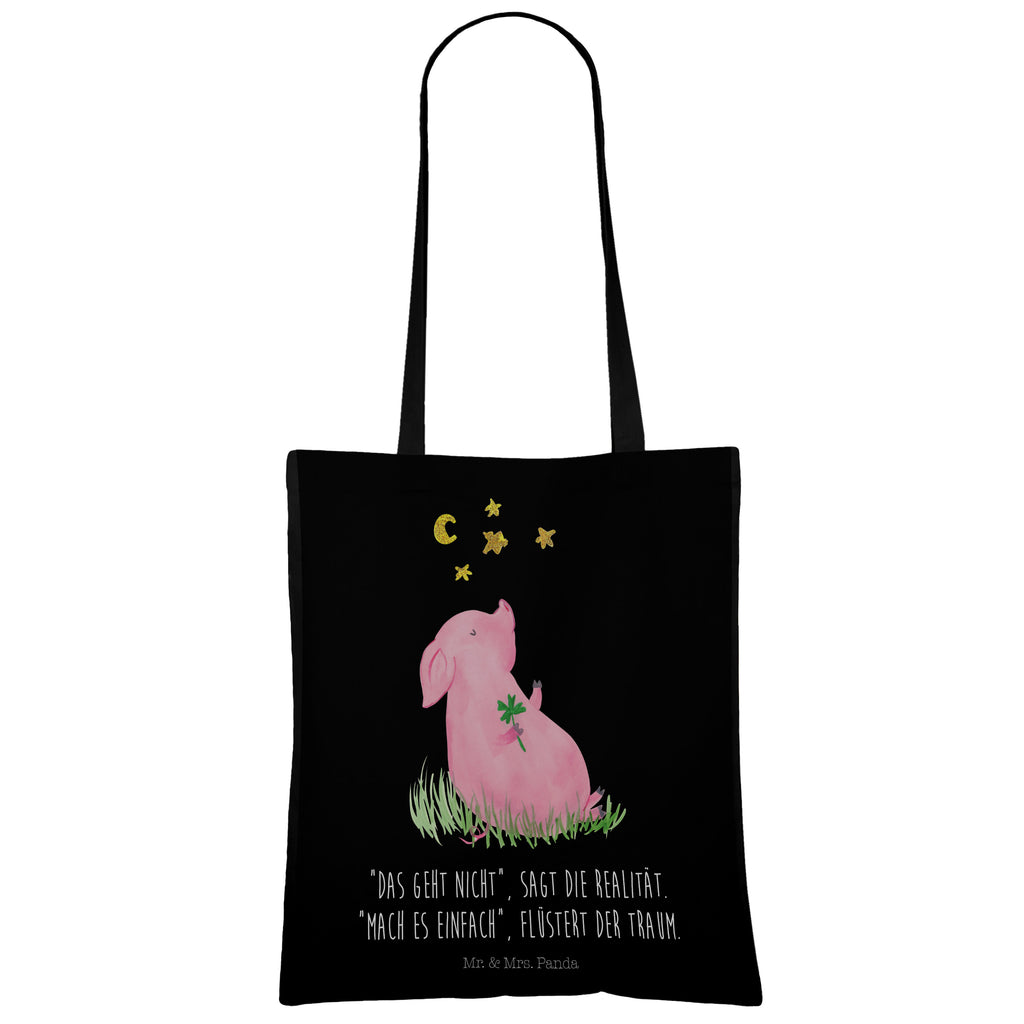 Tragetasche Glücksschwein Beuteltasche, Beutel, Einkaufstasche, Jutebeutel, Stoffbeutel, Tiermotive, Gute Laune, lustige Sprüche, Tiere, Glücksschwein. Glück, Schwein, Schweinchen, Sterne, Sernchen, Ziele, Träume, Motivation, Glücksbringer